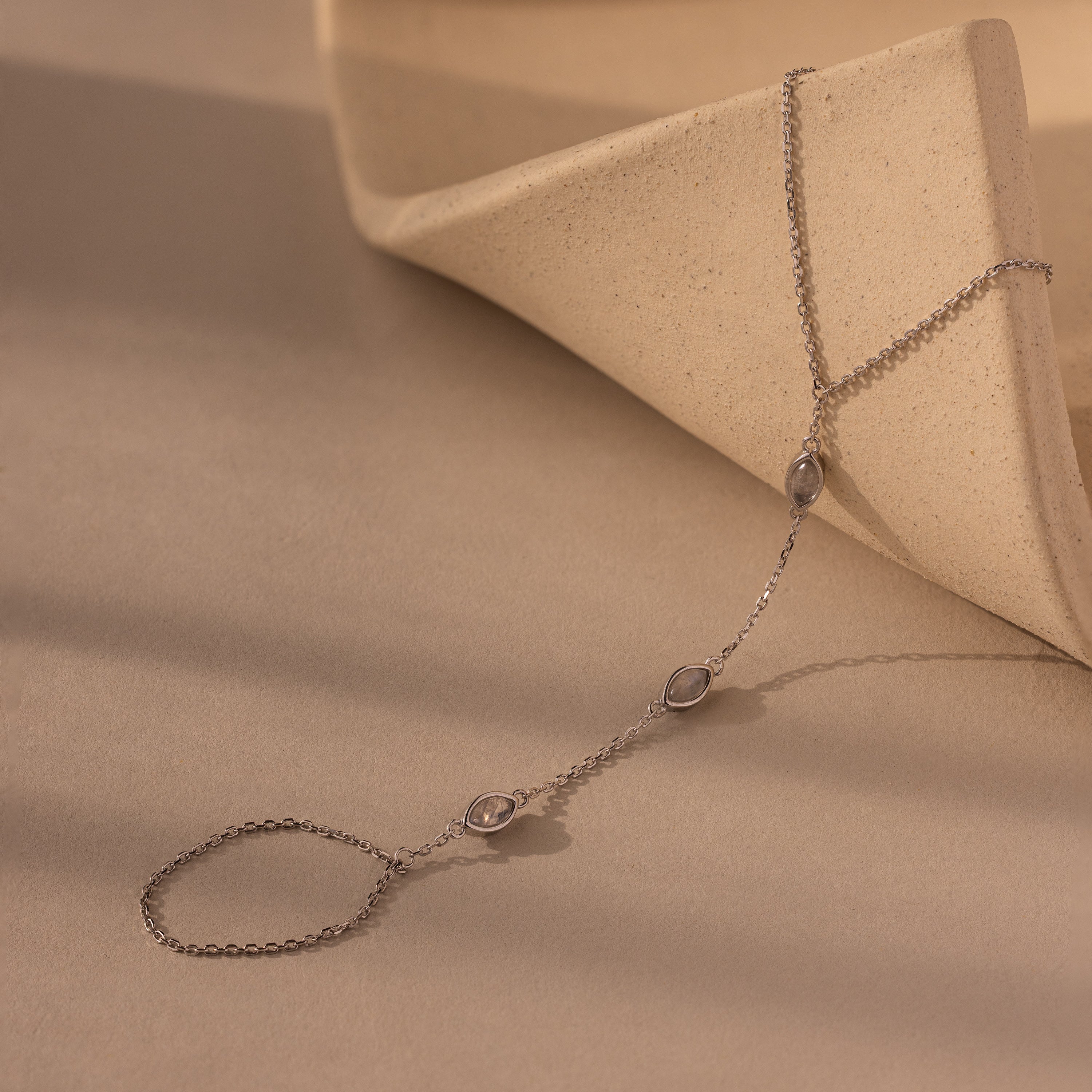 Moonstone Hand Chain Bracelet - Image 5