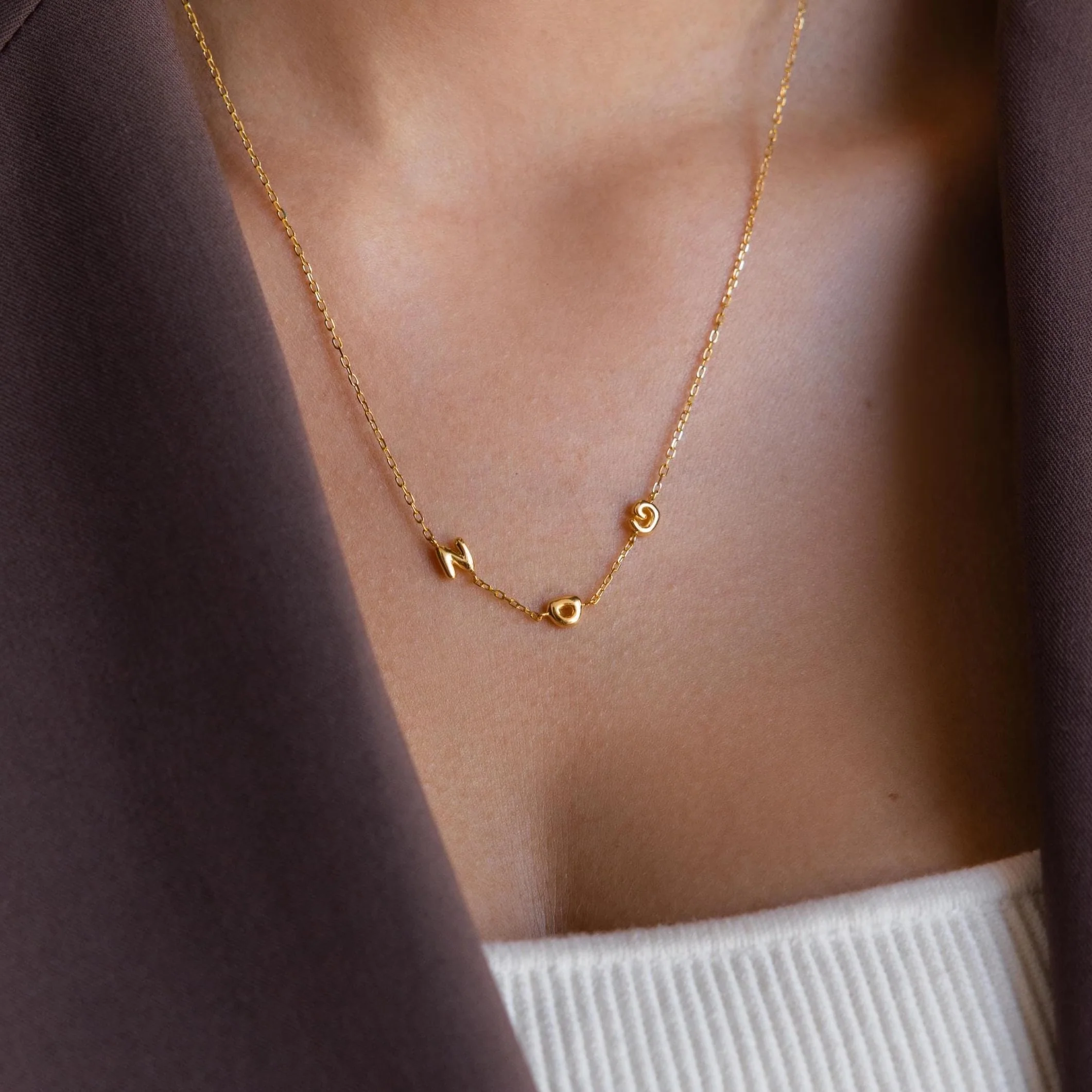 Multiple Bubble Letter Necklace - Image 3