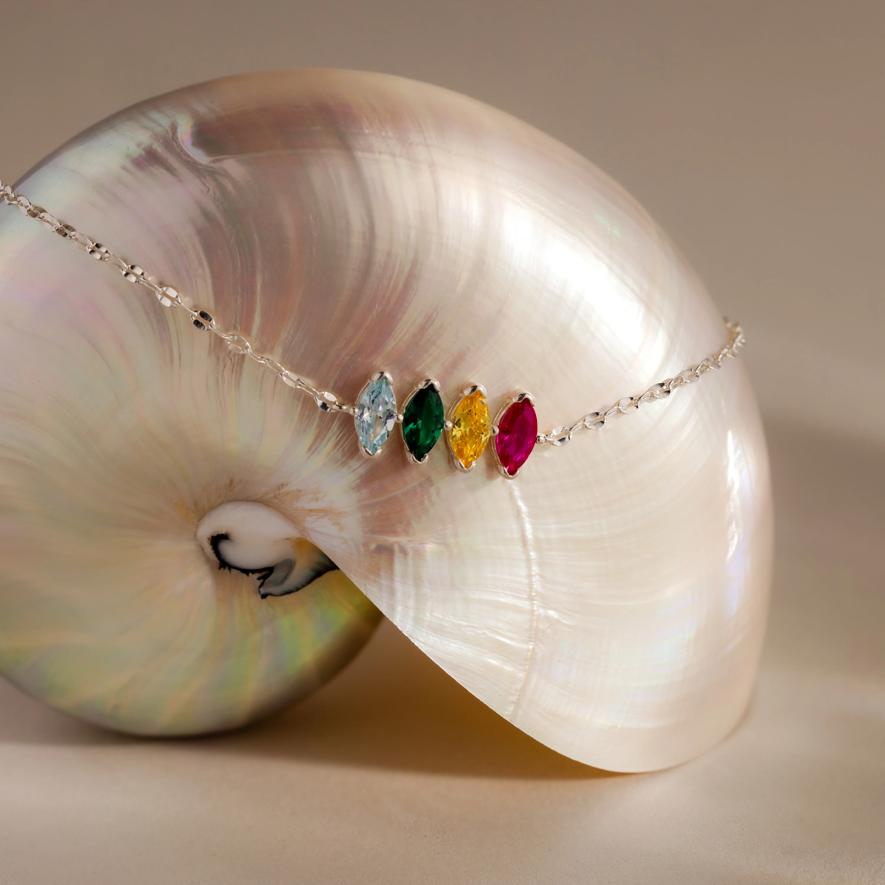 Multiple Marquise Birthstone Bracelet - Image 4