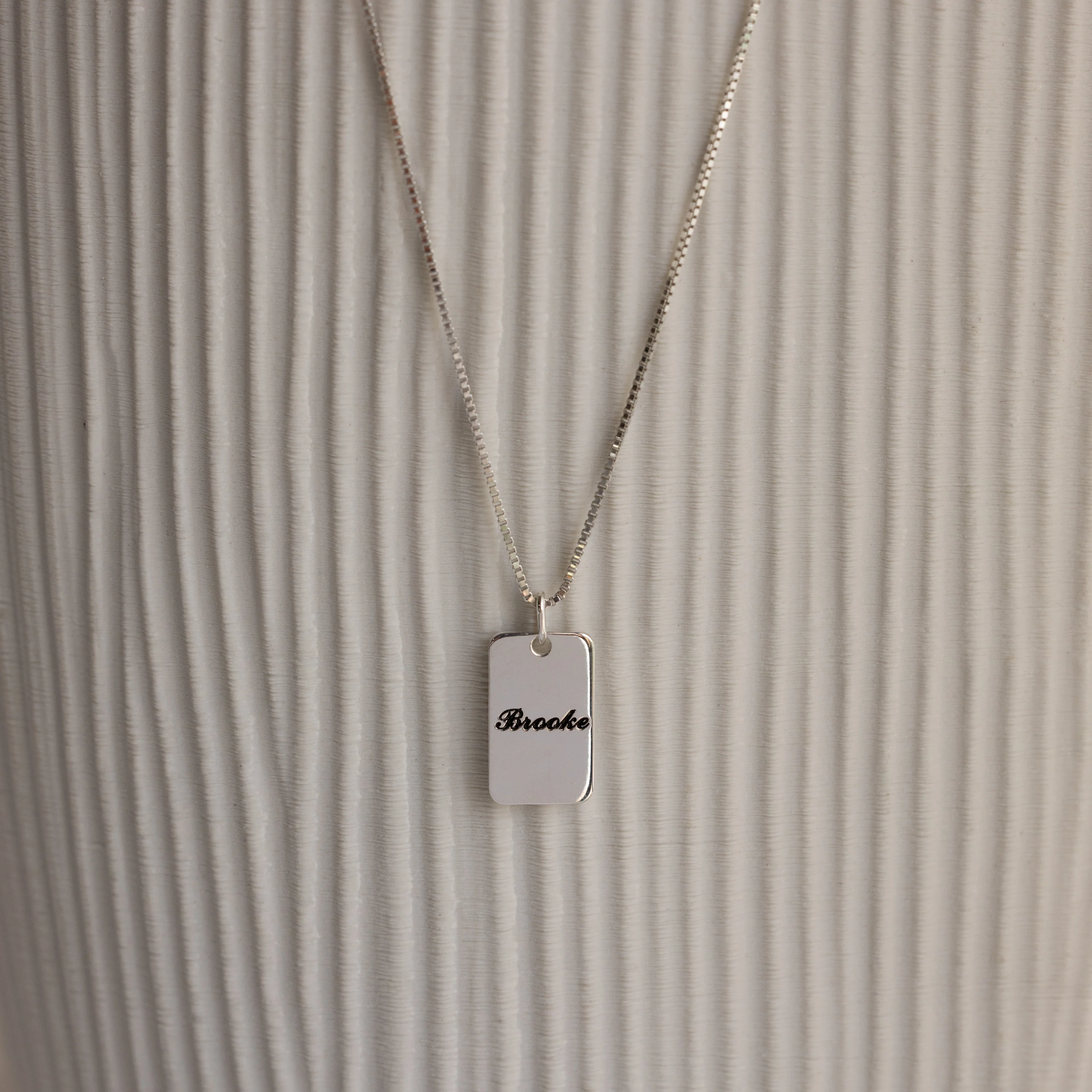 Name Tag Necklace in Silver - Image 3