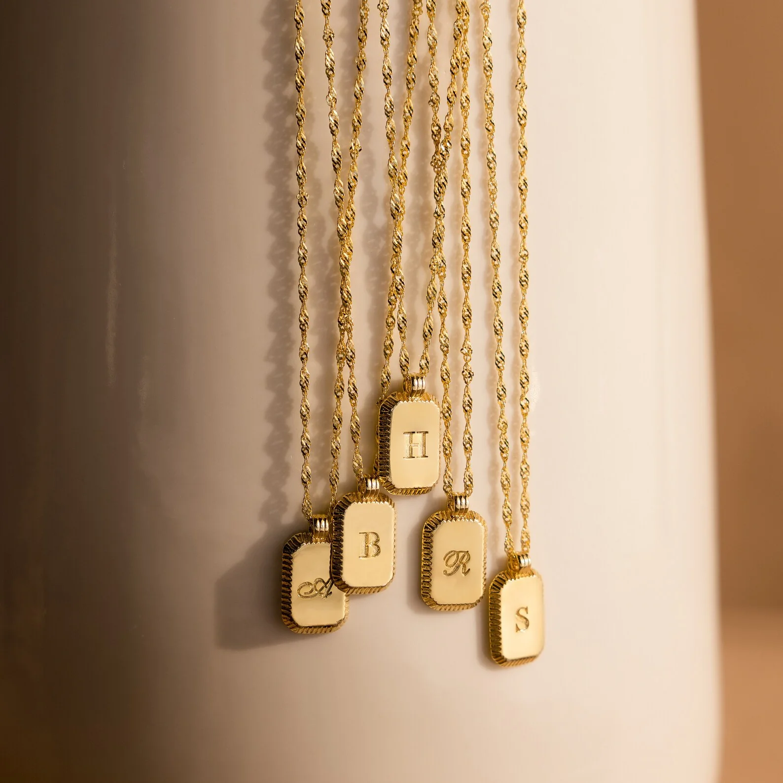 Newsletter Ribbed Initial Necklace - Image 7