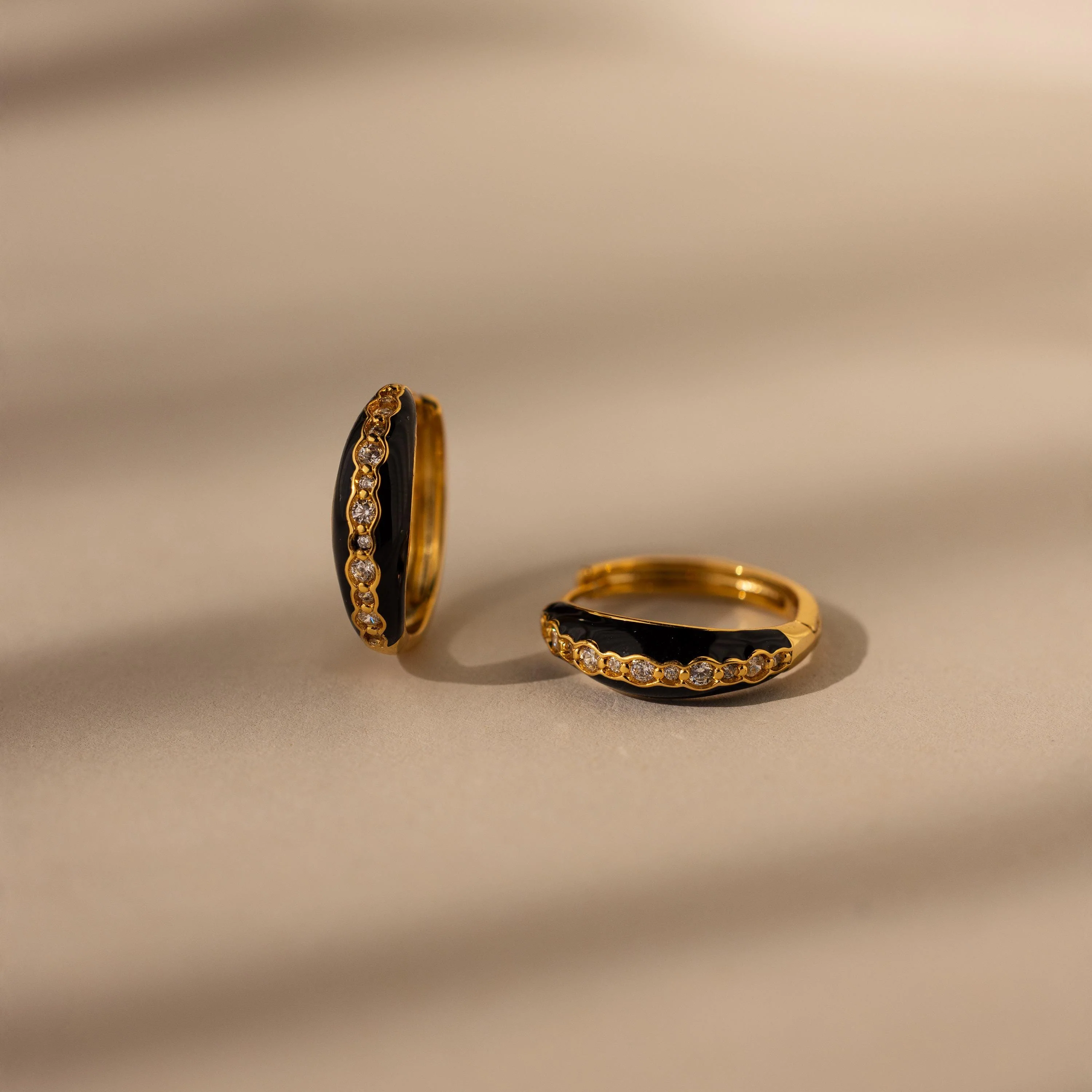 Noir Pave Dome Hoops
