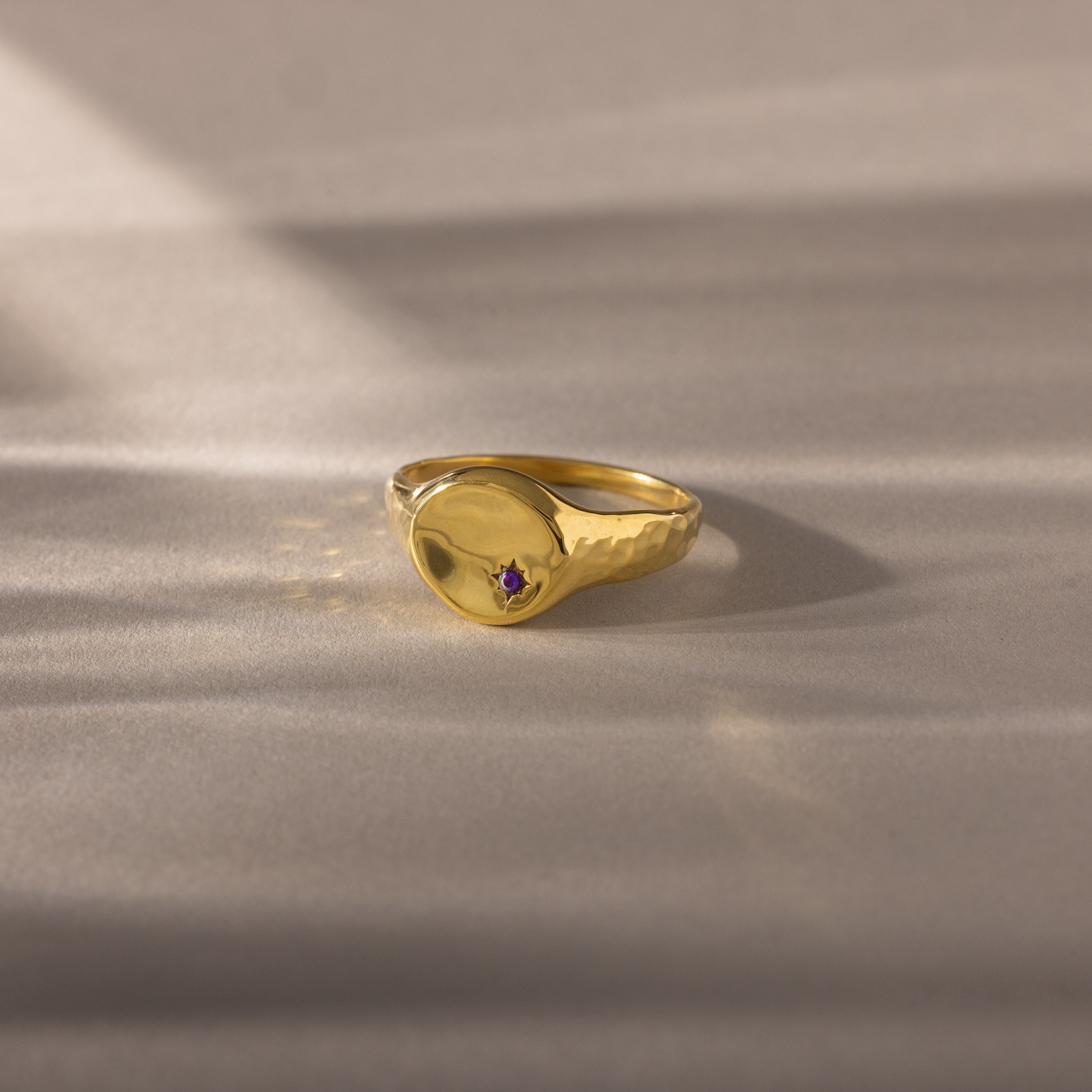 North Star Birthstone Signet Ring - Image 2