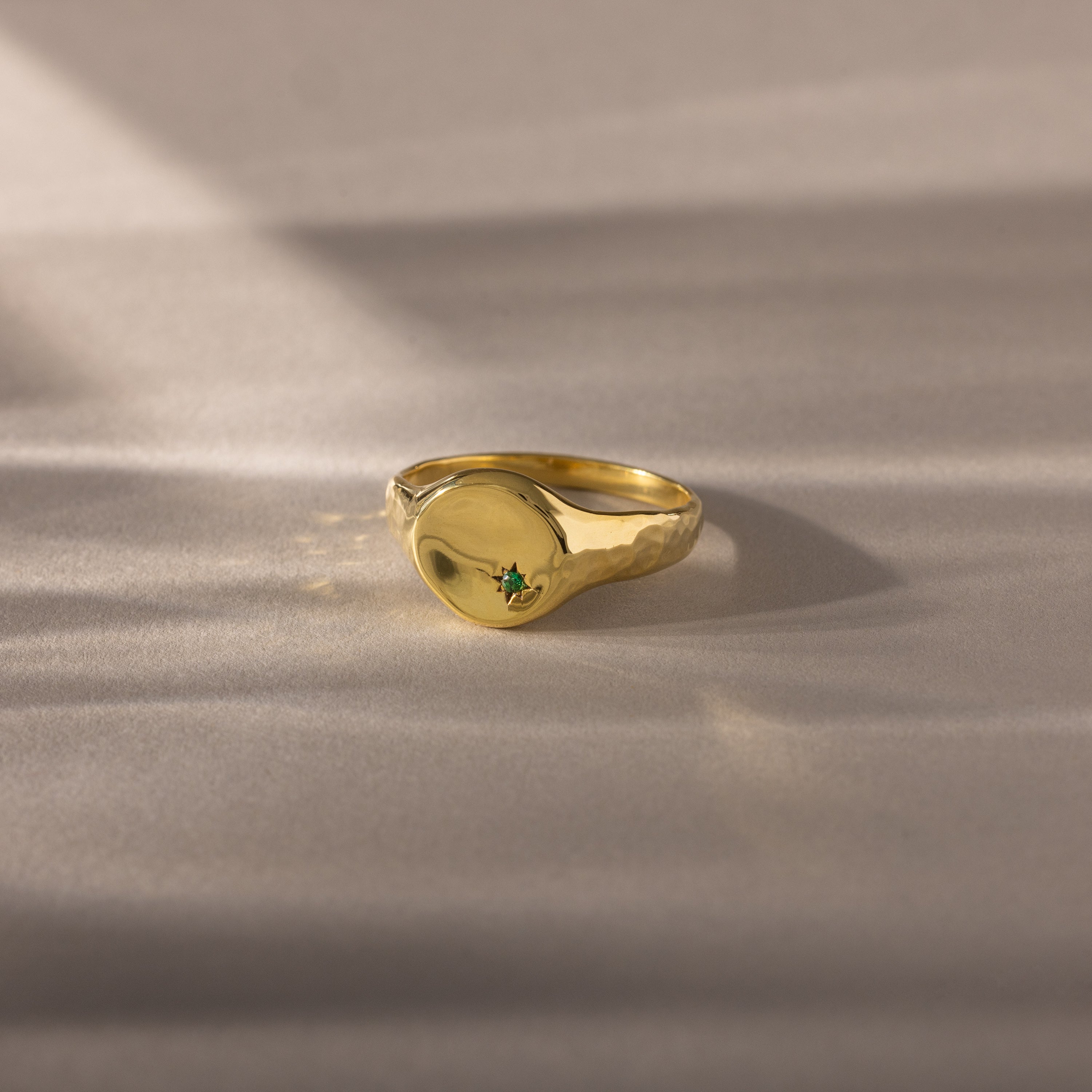 North Star Emerald Signet Ring