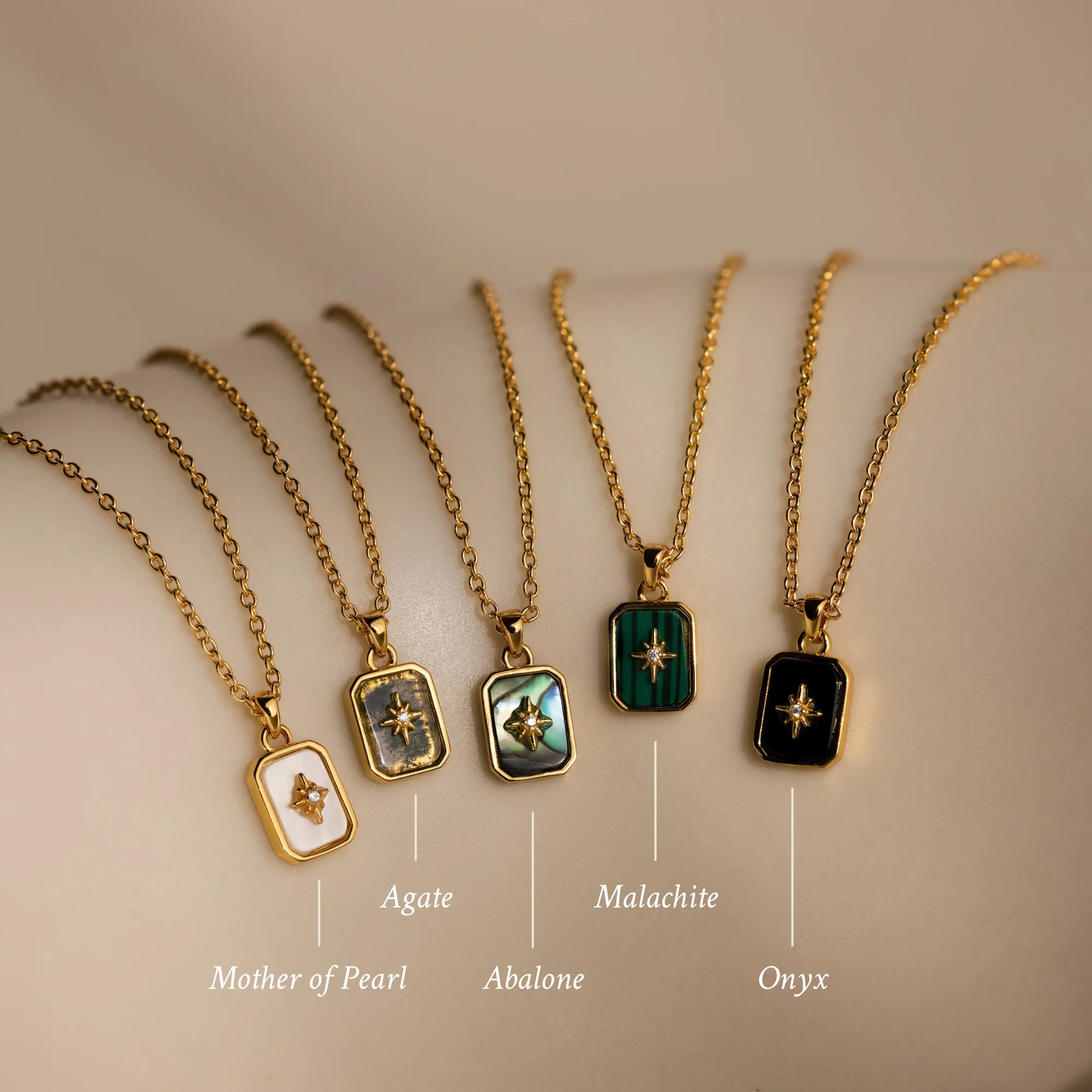 North Star Gemstone Necklace in 18K Gold - Image 5