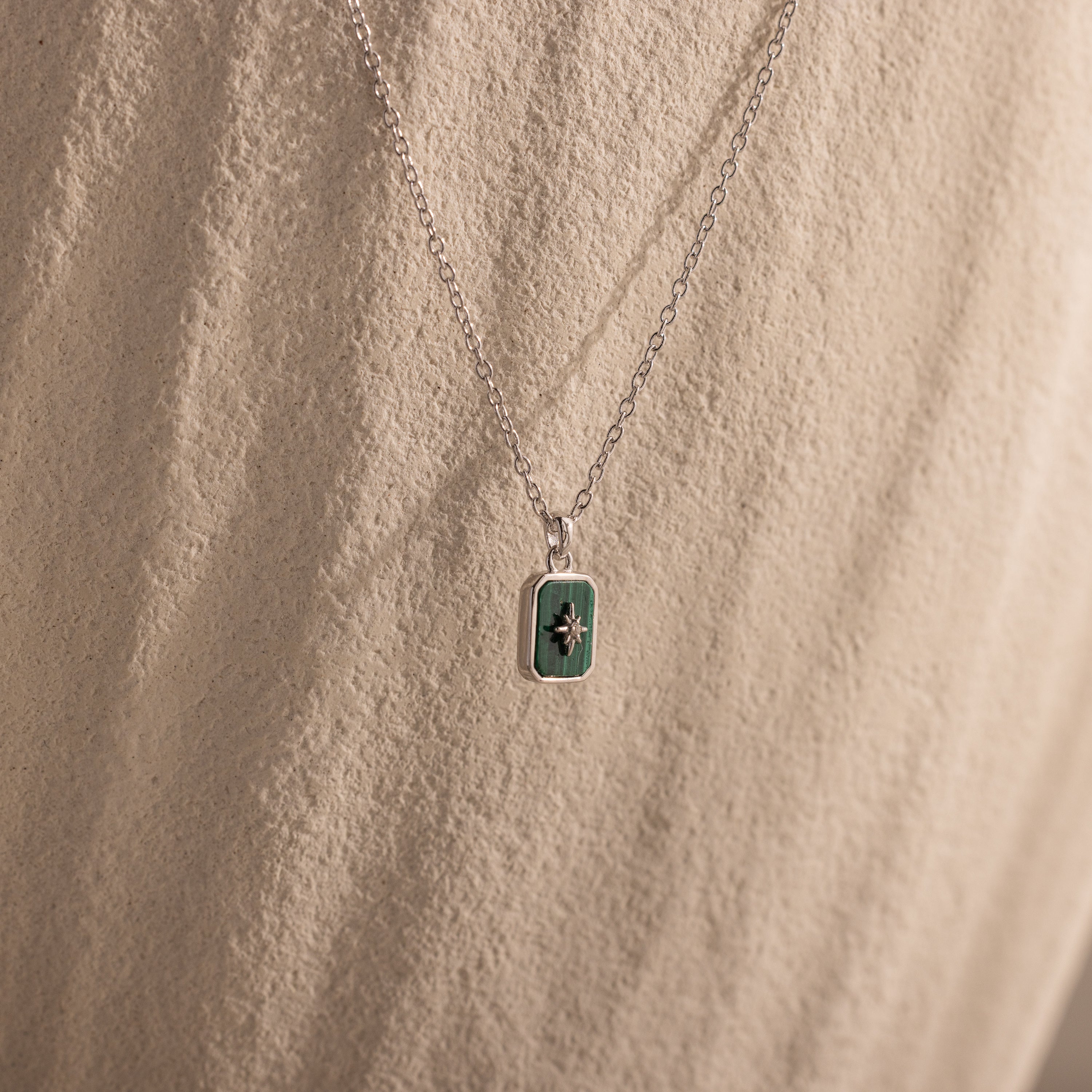 North Star Gemstone Necklace in Silver - Image 5
