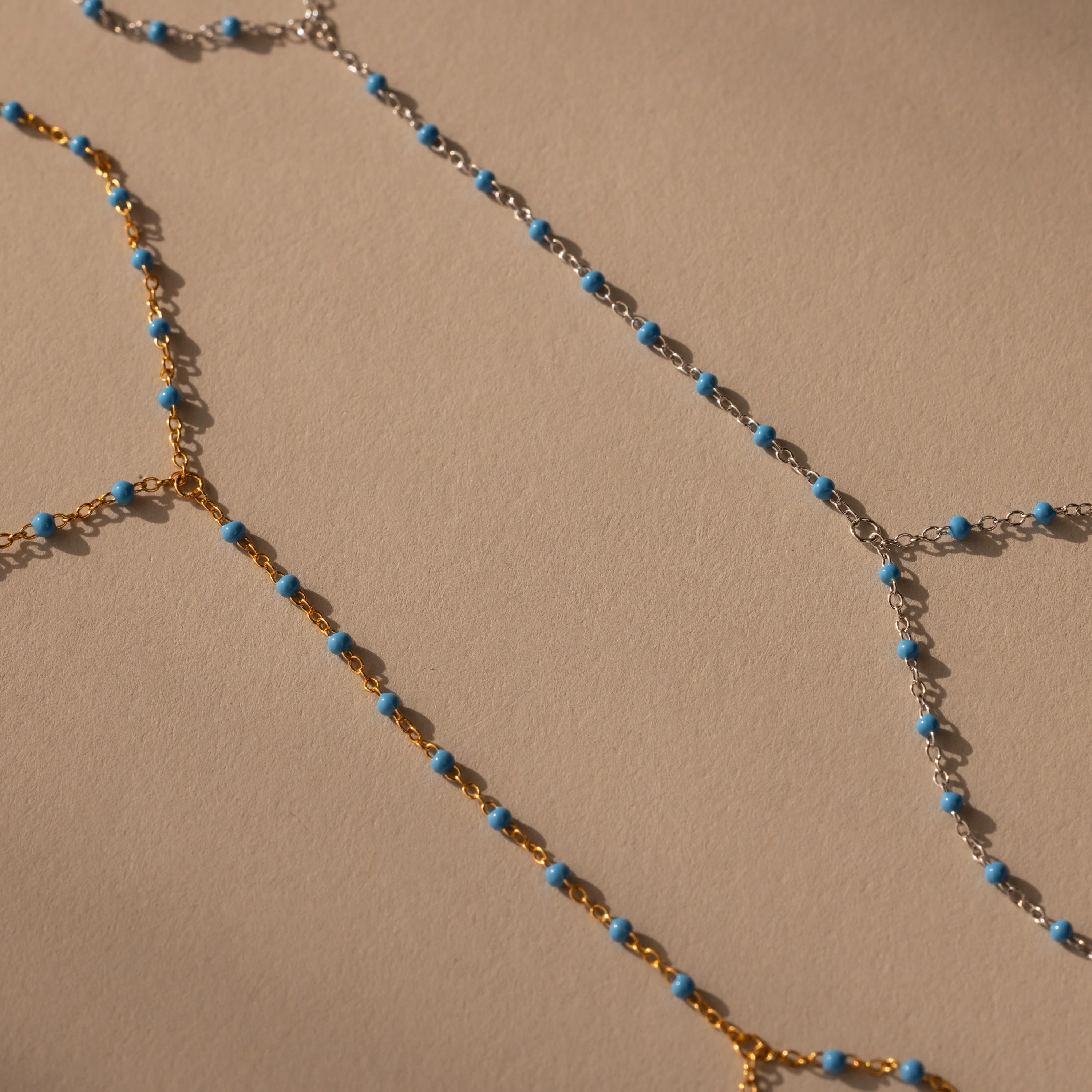 Ocean Beaded Hand Chain Bracelet - Image 7