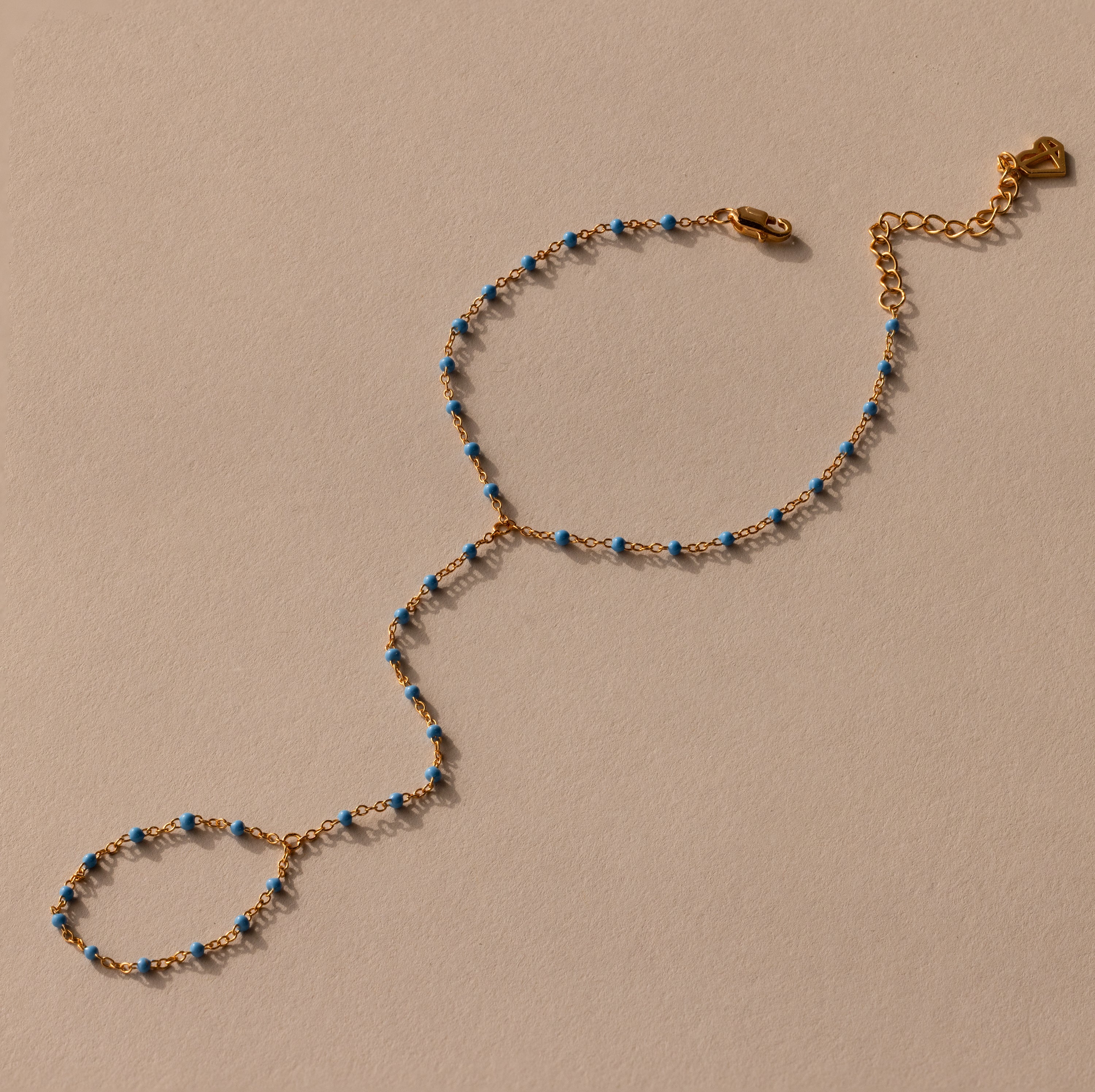 Ocean Beaded Hand Chain Bracelet - Image 9