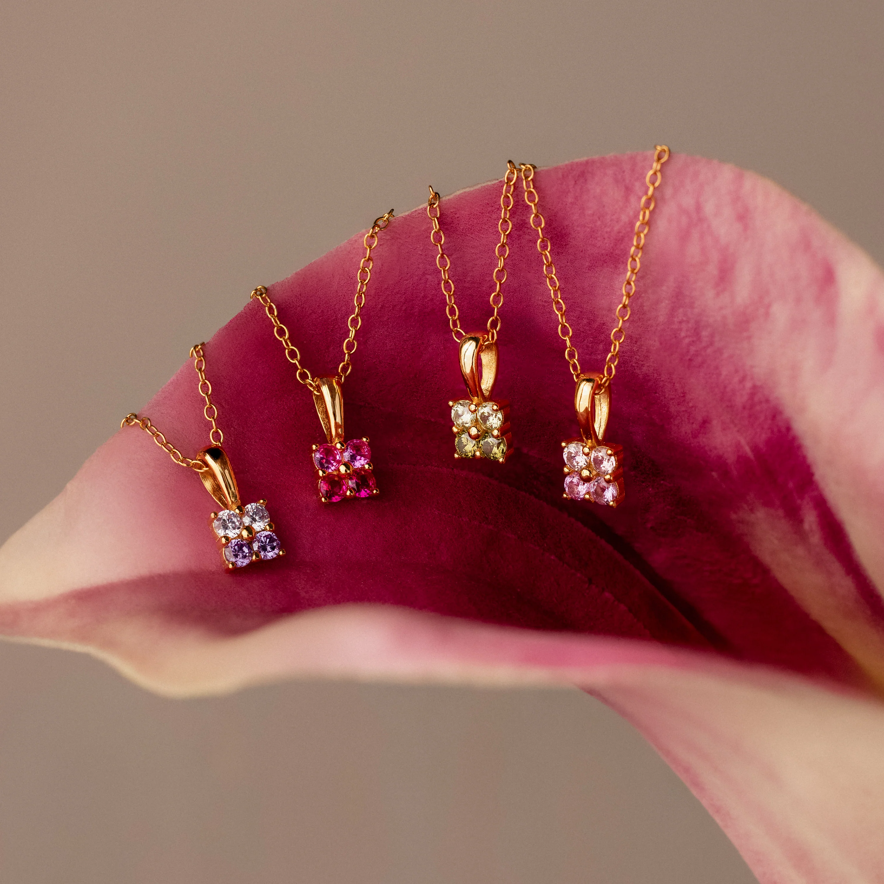 Ombre Alexandrite Flower Necklace - Image 3