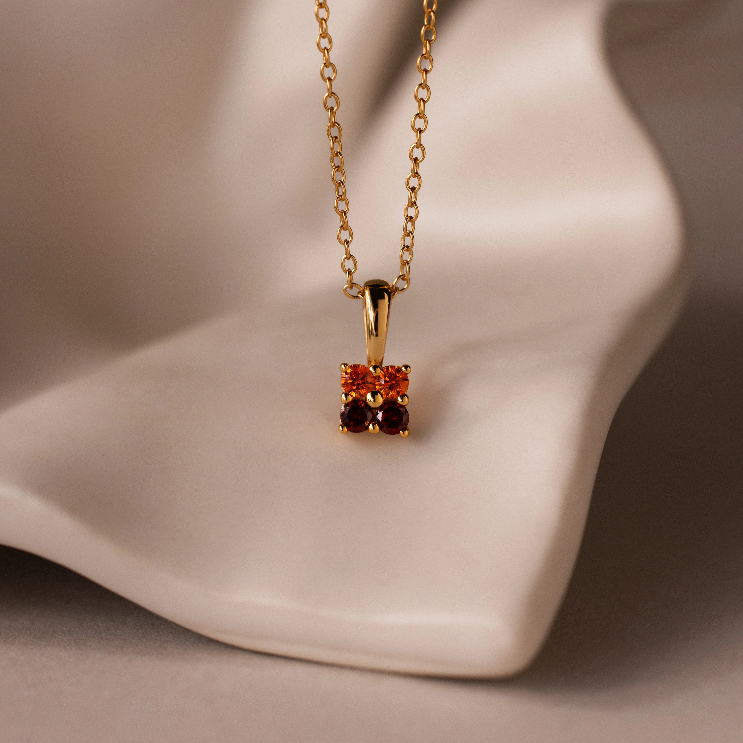 Ombre Sapphire Flower Necklace