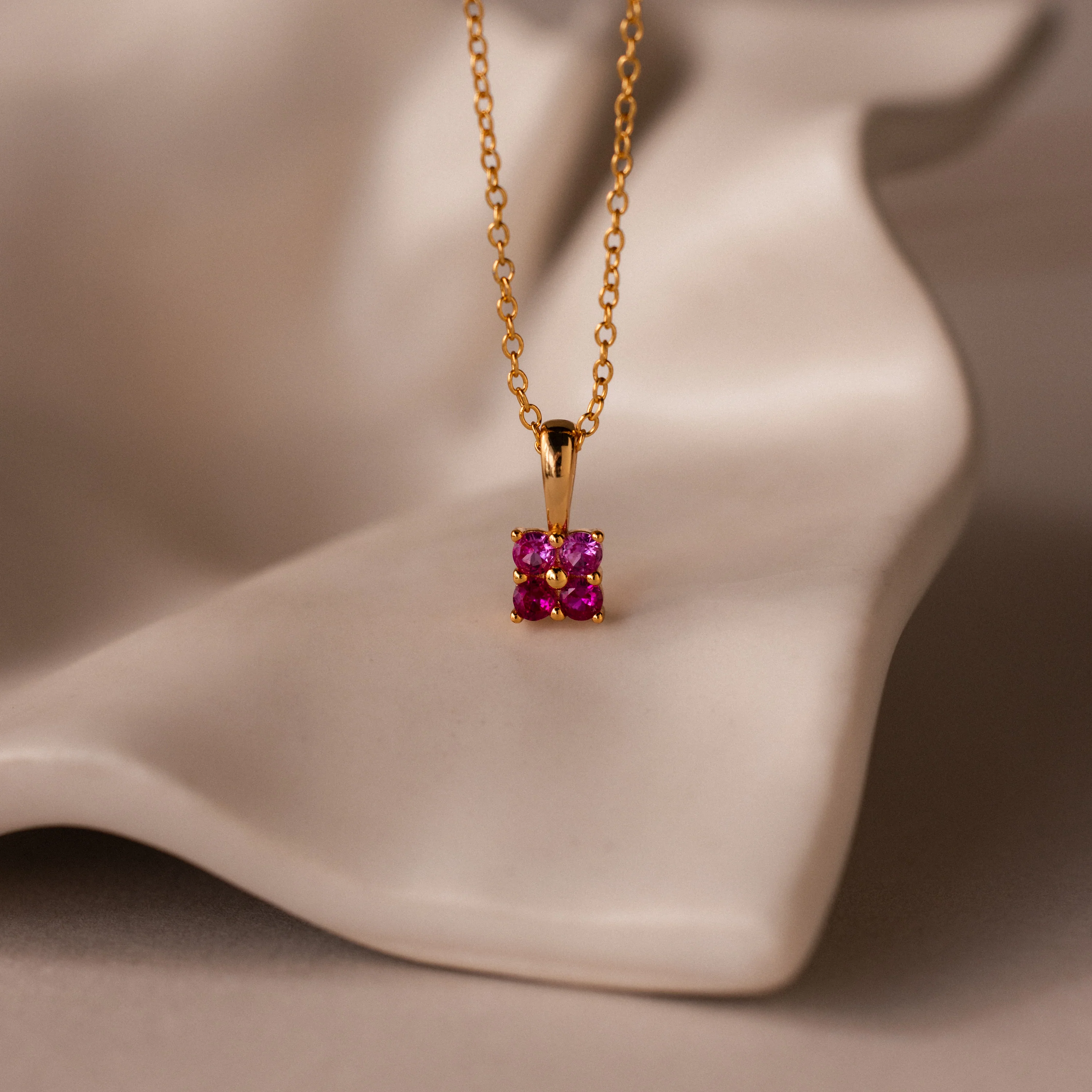 Ombre Birthstone Flower Necklace - Image 12