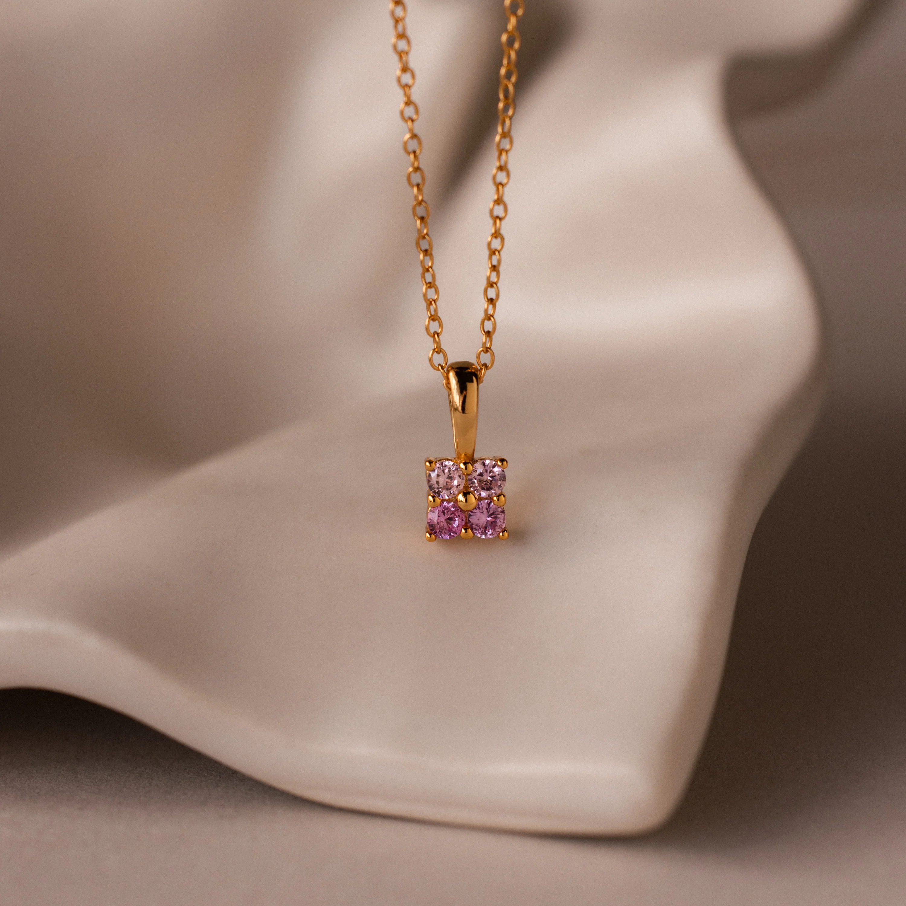 Ombre Birthstone Flower Necklace - Image 14