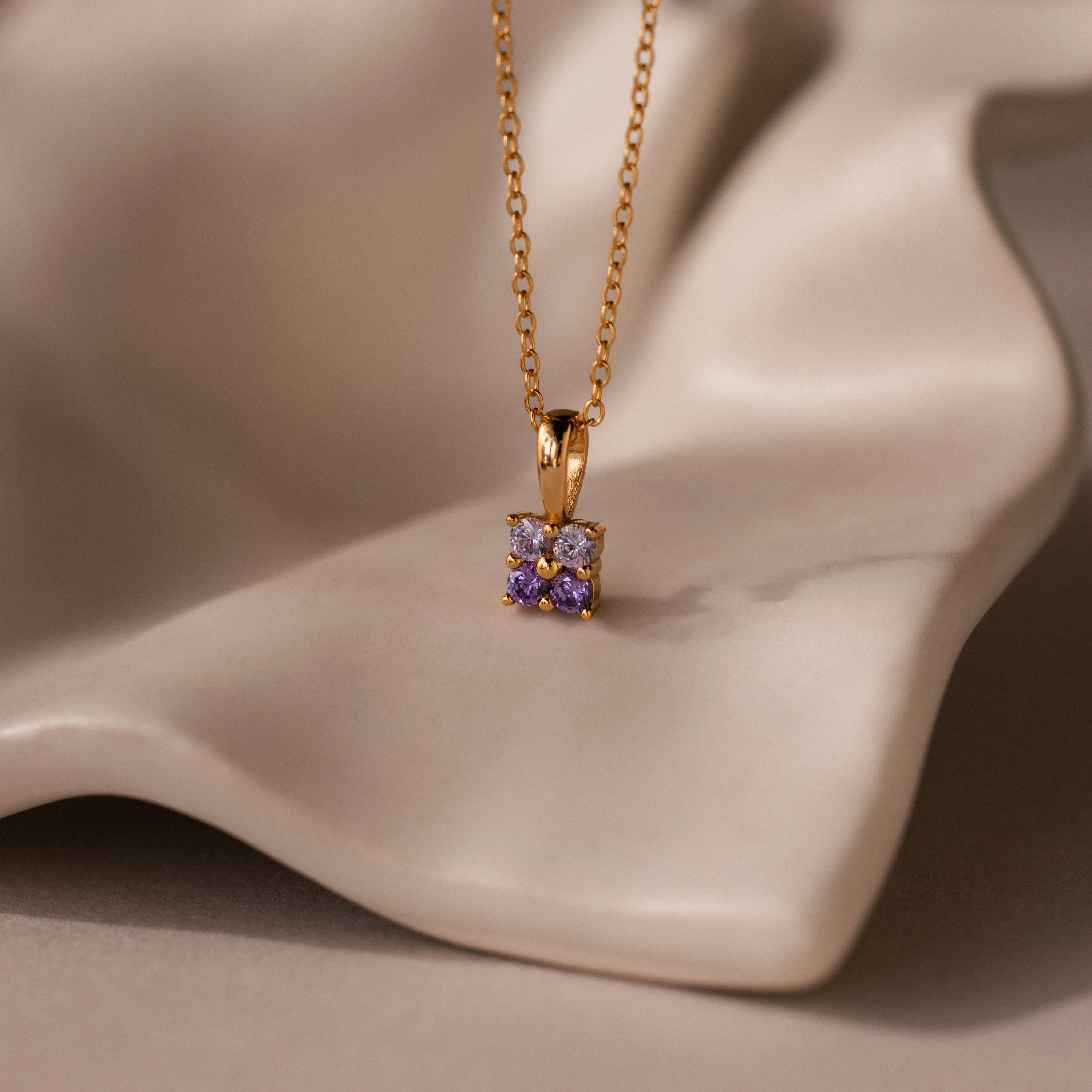 Ombre Birthstone Flower Necklace - Image 19