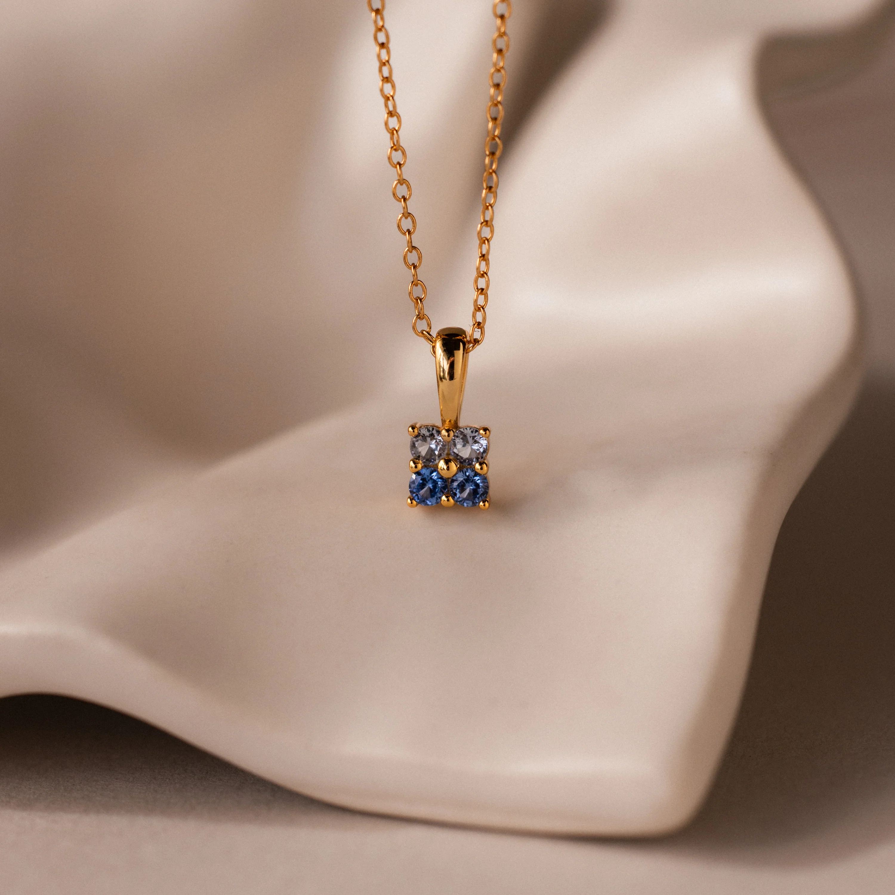 Ombre Birthstone Flower Necklace - Image 3