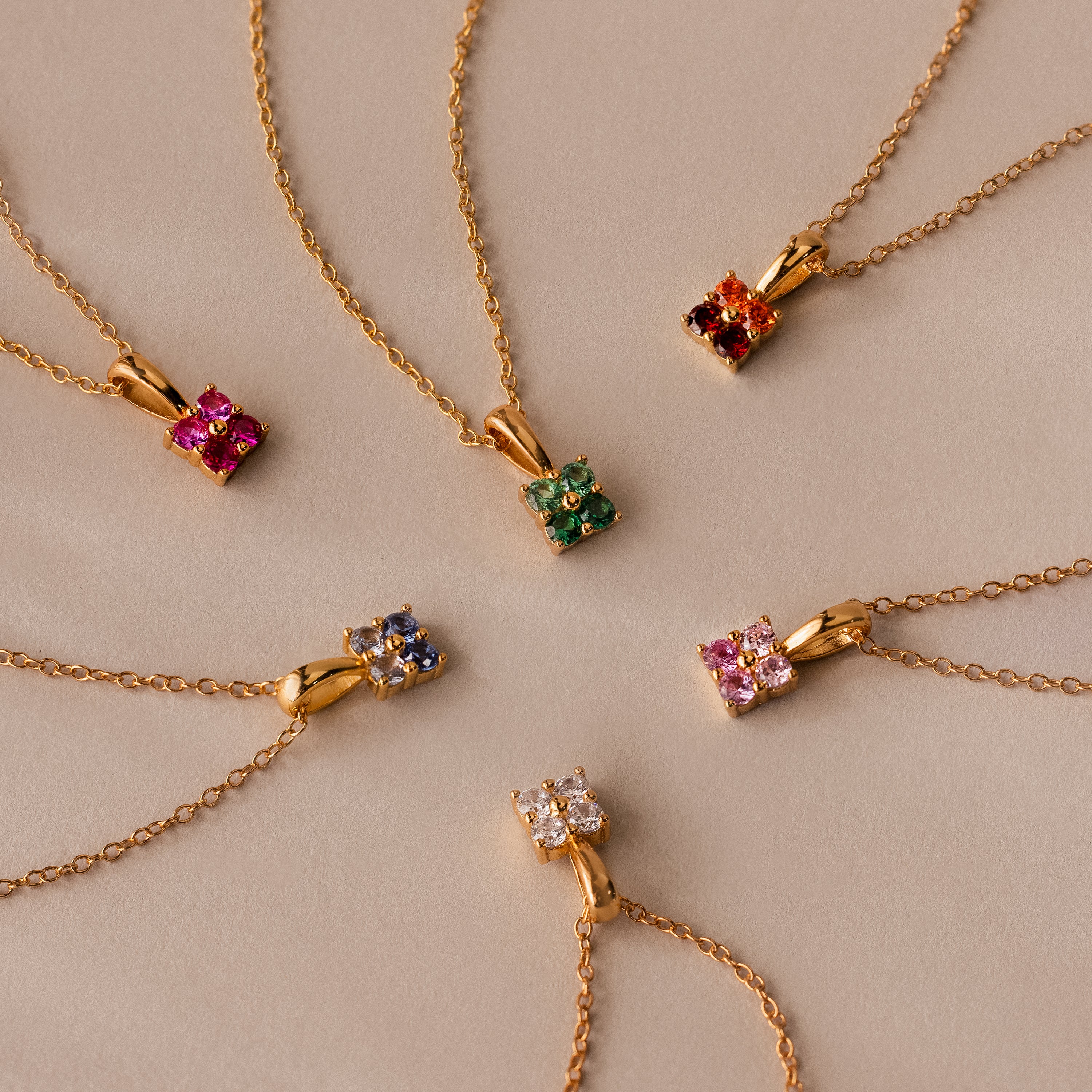 Ombre Diamond Flower Necklace - Image 3