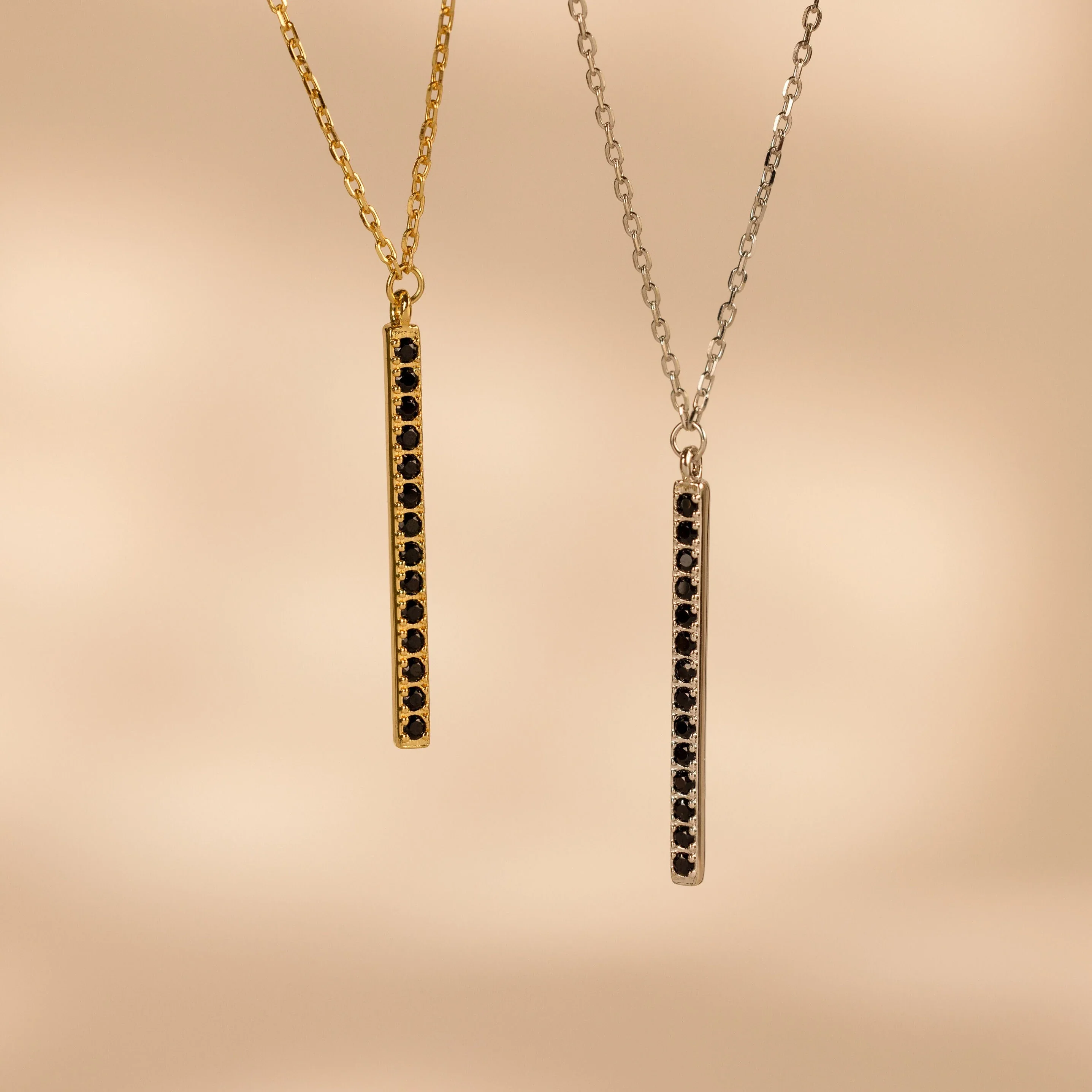 Onyx Bar Pendant Necklace - Image 3