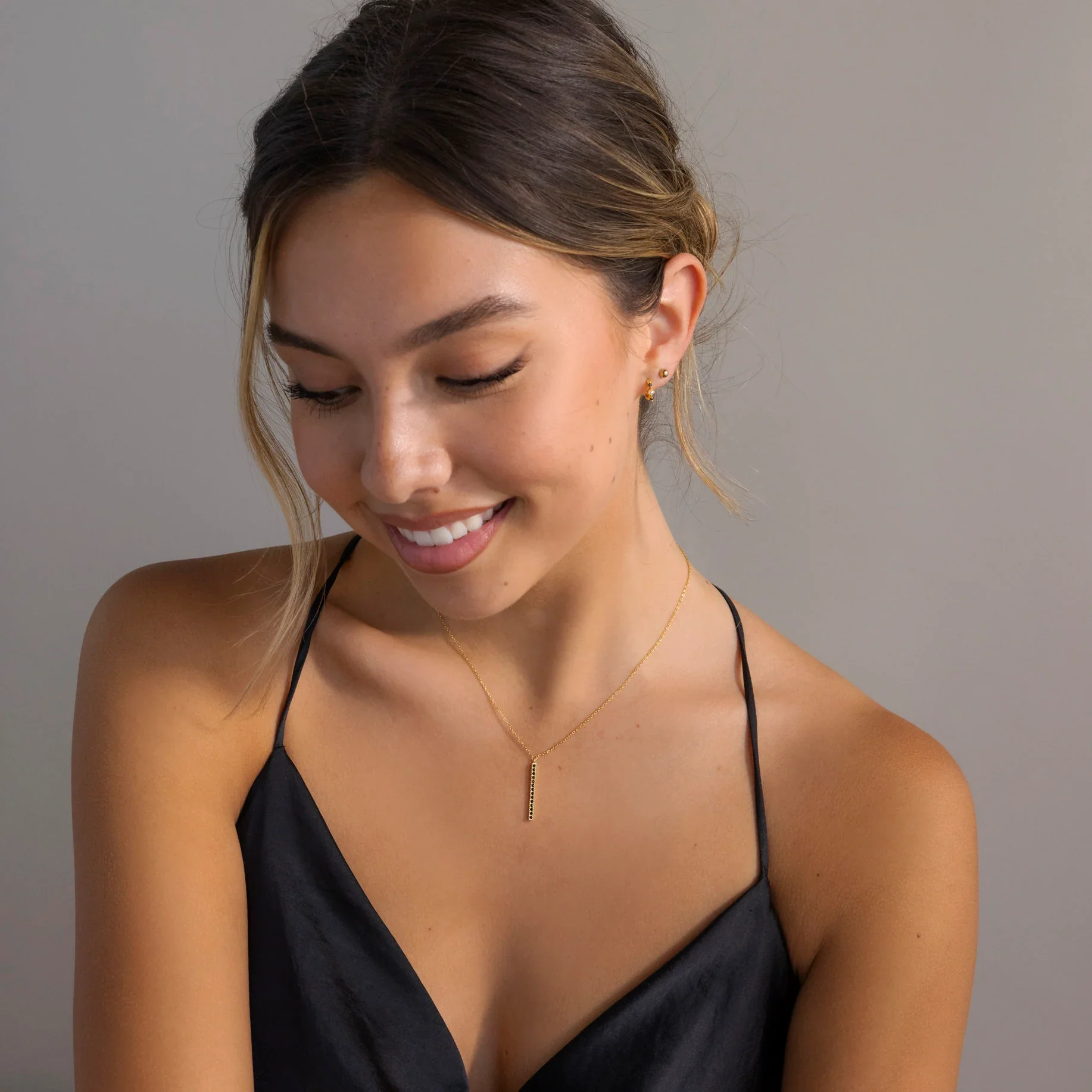Onyx Bar Pendant Necklace - Image 8