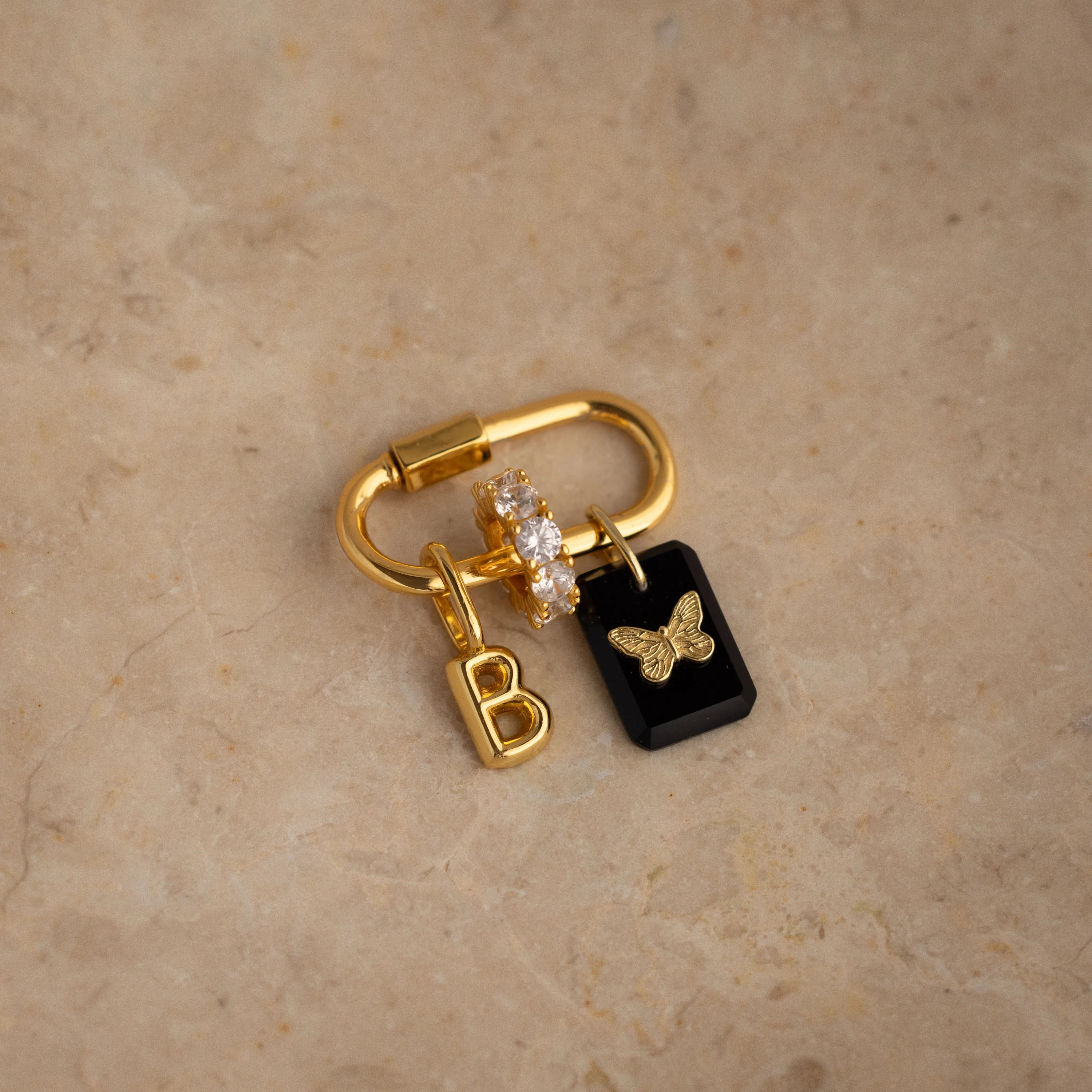 Onyx Butterfly Charm in 18K Gold - Image 5