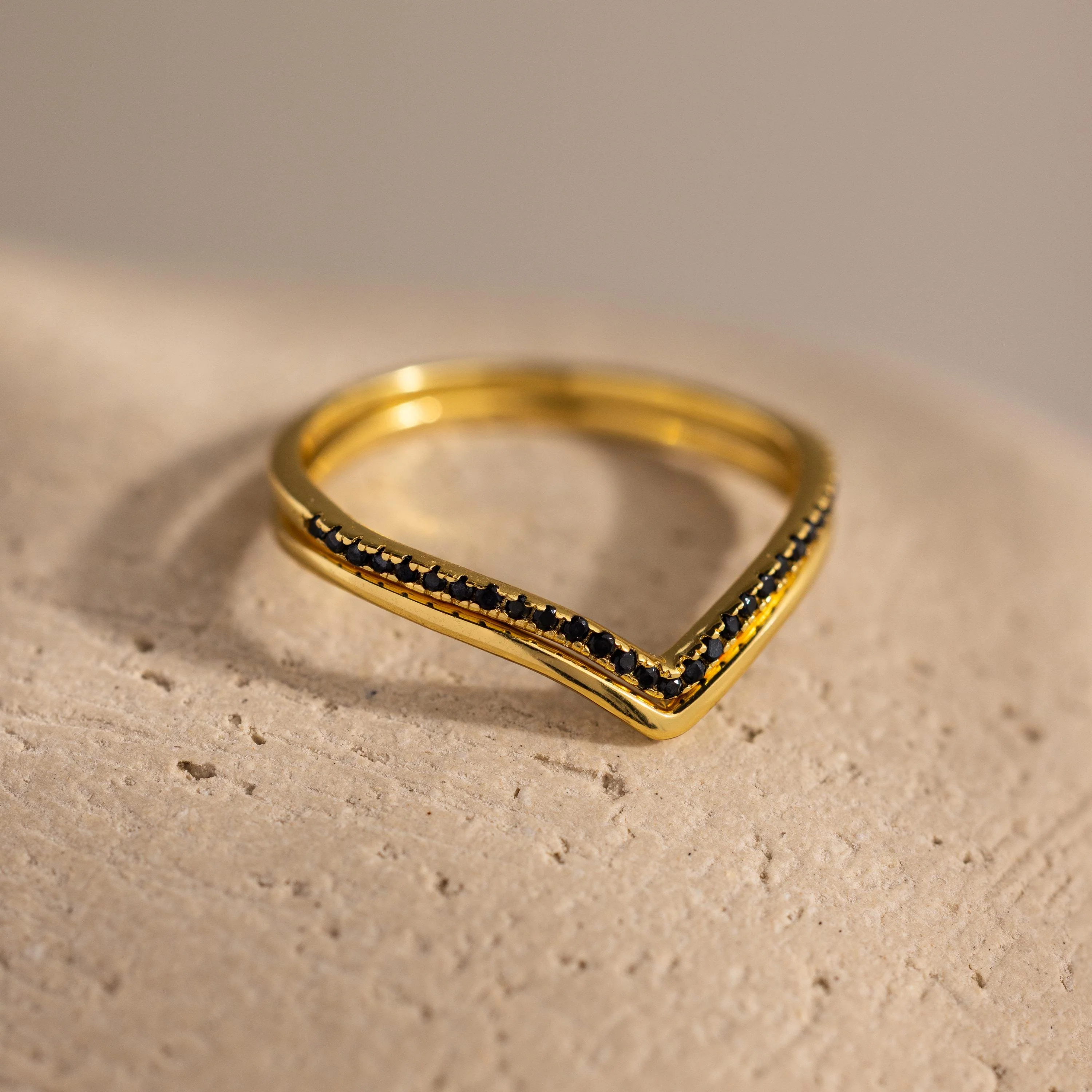 Onyx Chevron Ring Set - Image 5