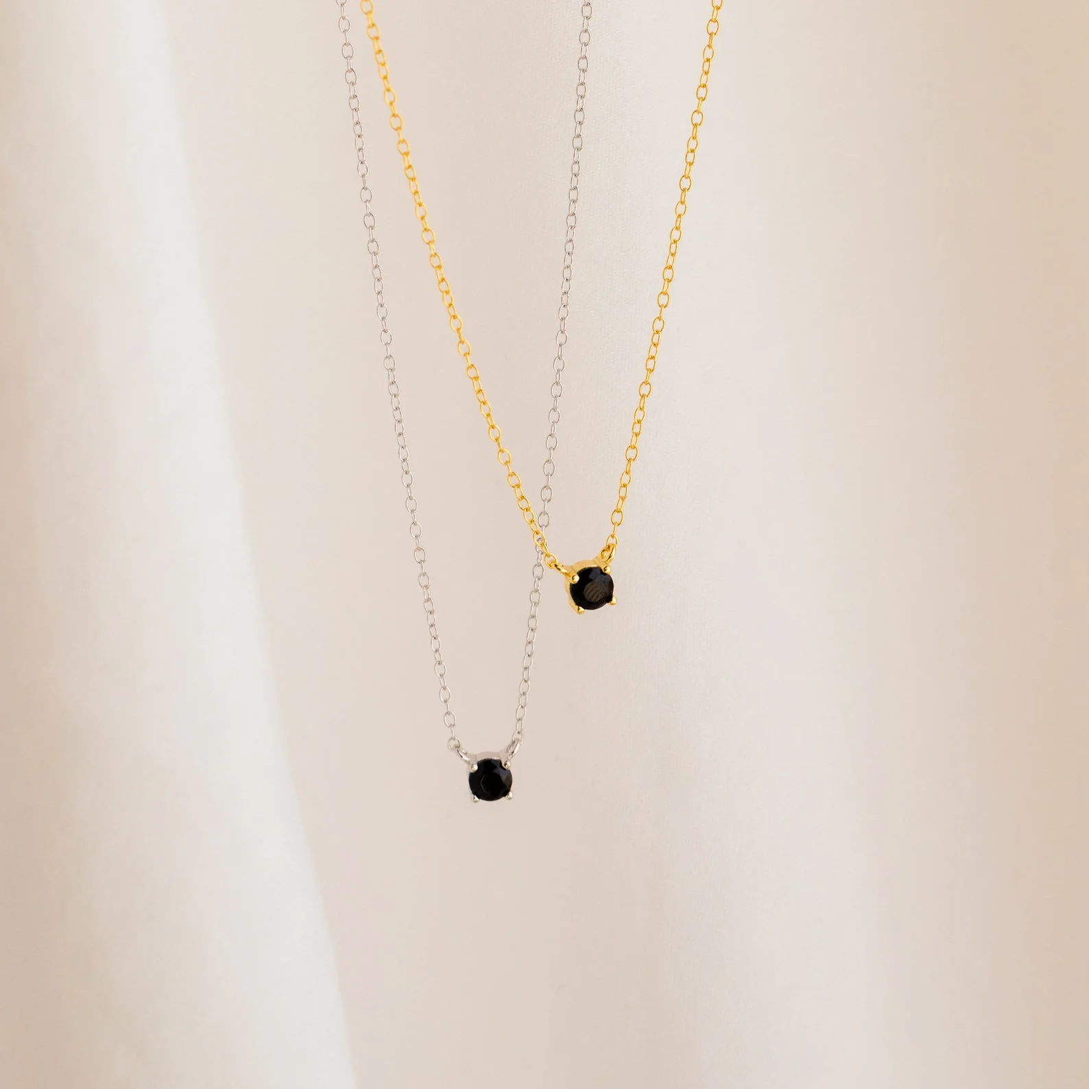 Onyx Dainty Diamond Necklace - Image 6