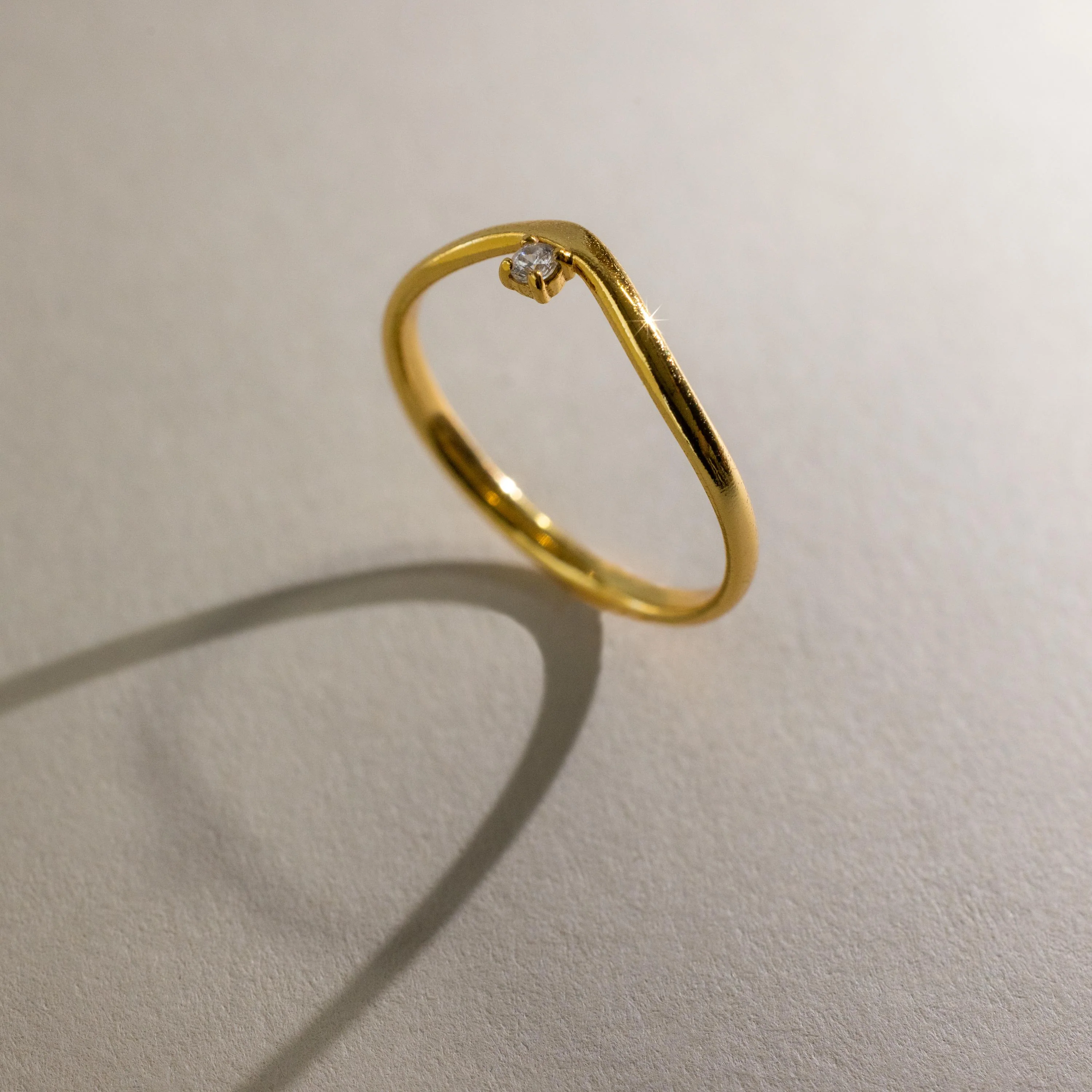 Aquamarine Drop Curve Ring - Image 5