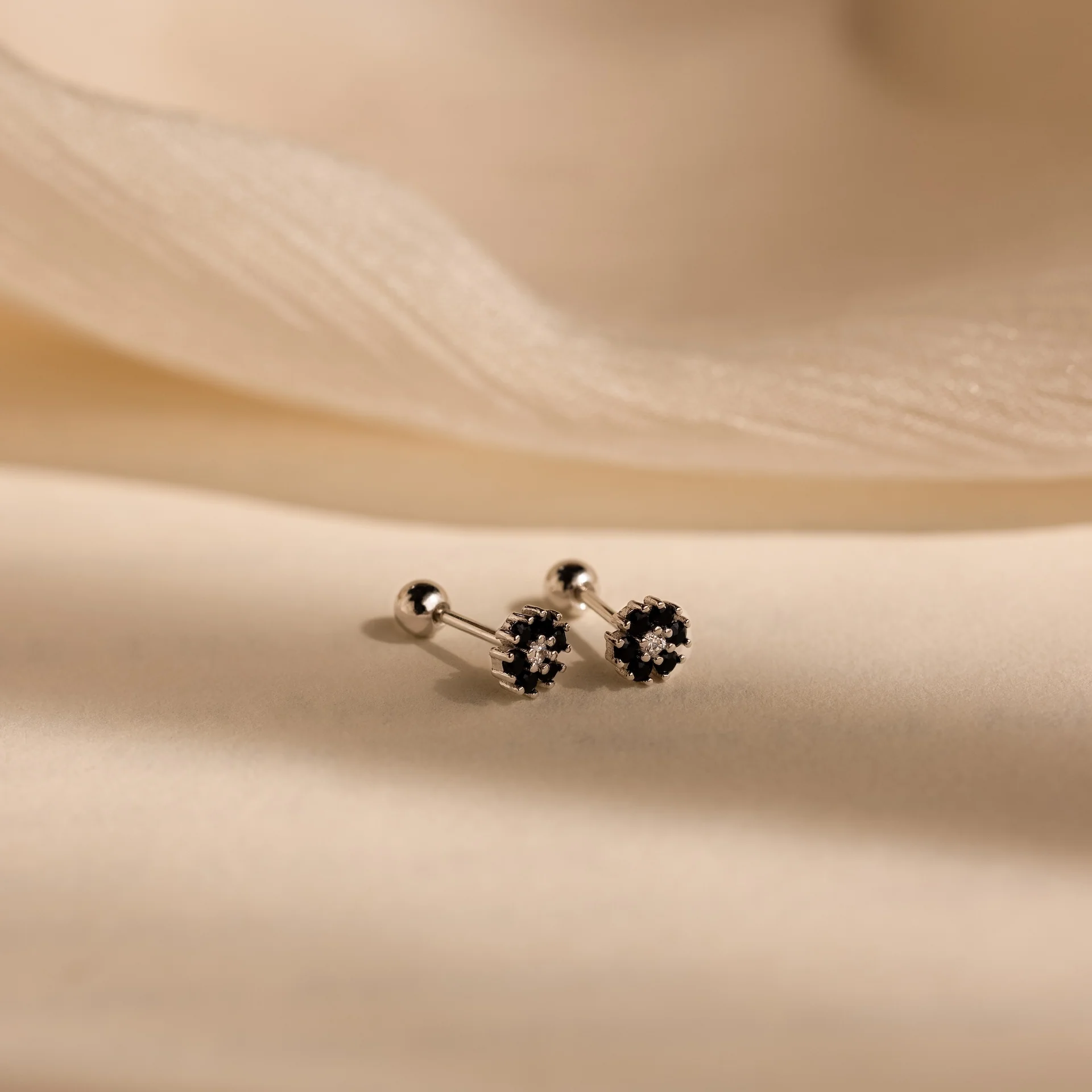 Onyx Flower Studs - Image 2