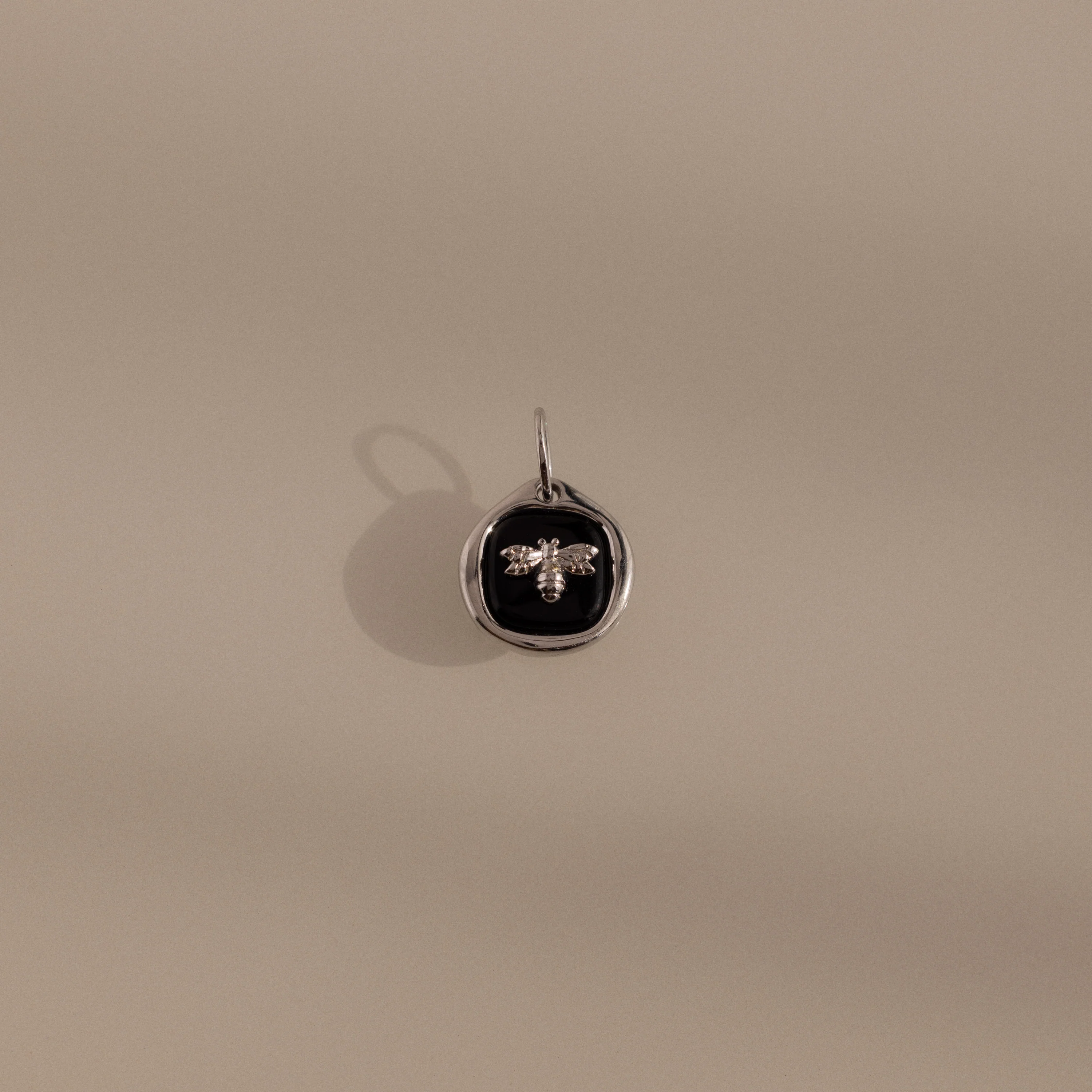 Onyx Honeybee Charm in Silver - Image 3