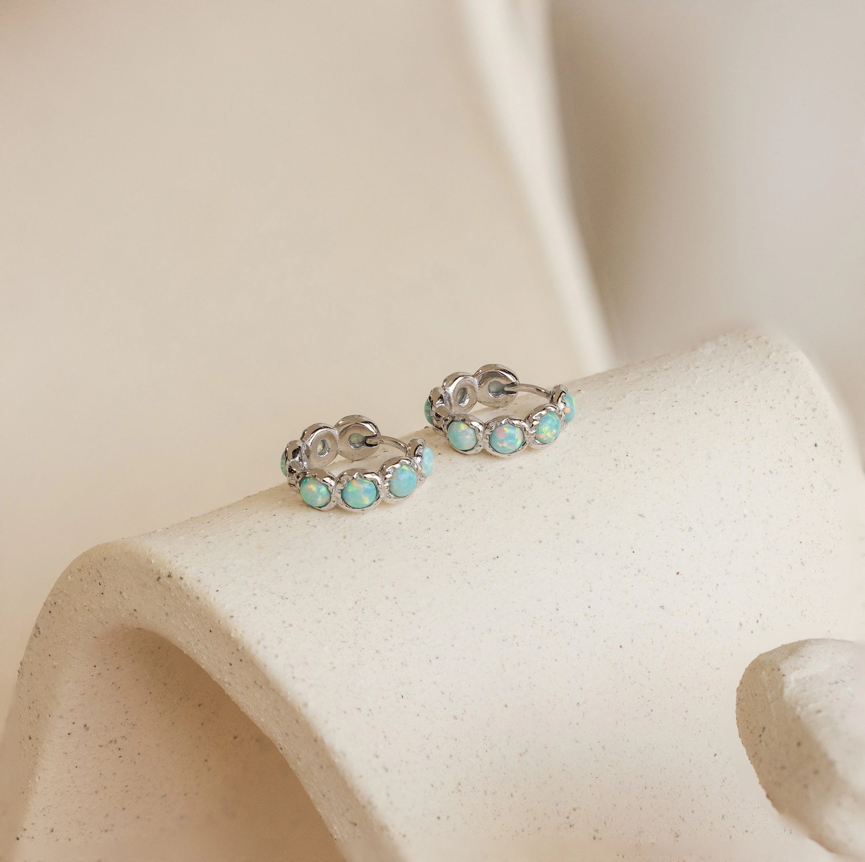 Opal Bezel Huggies - Image 5