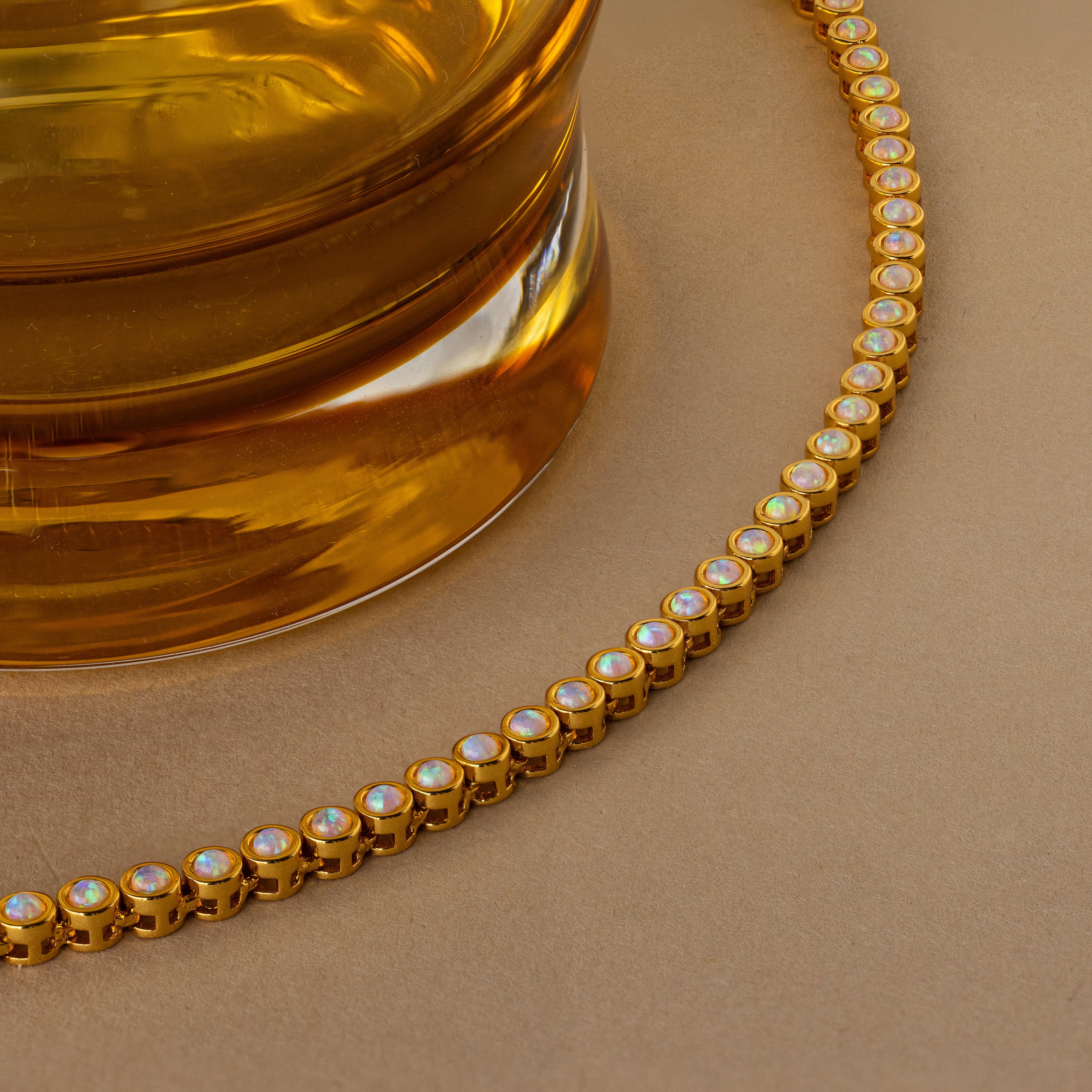 Opal Bezel Tennis Necklace - Image 2