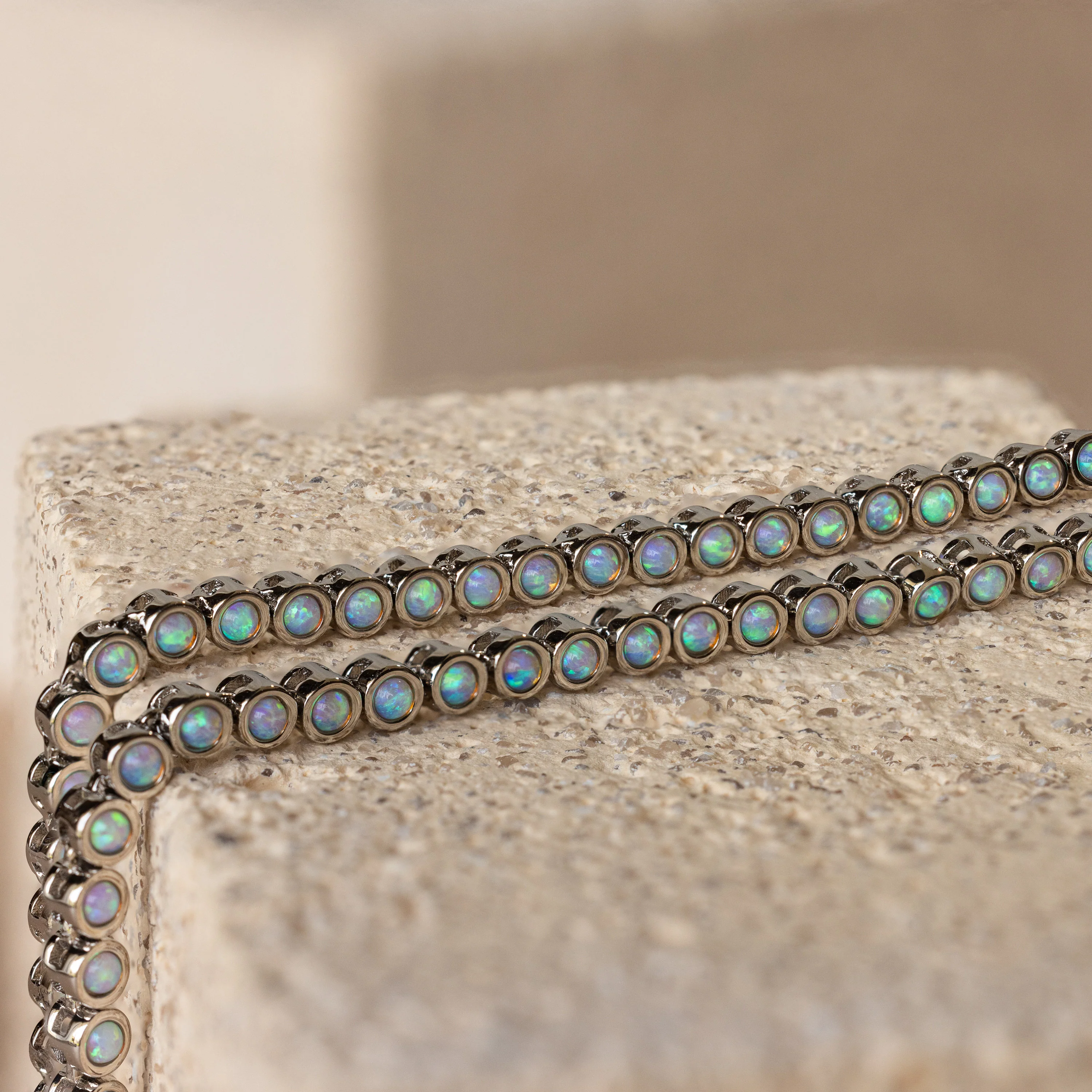 Opal Bezel Tennis Necklace - Image 5