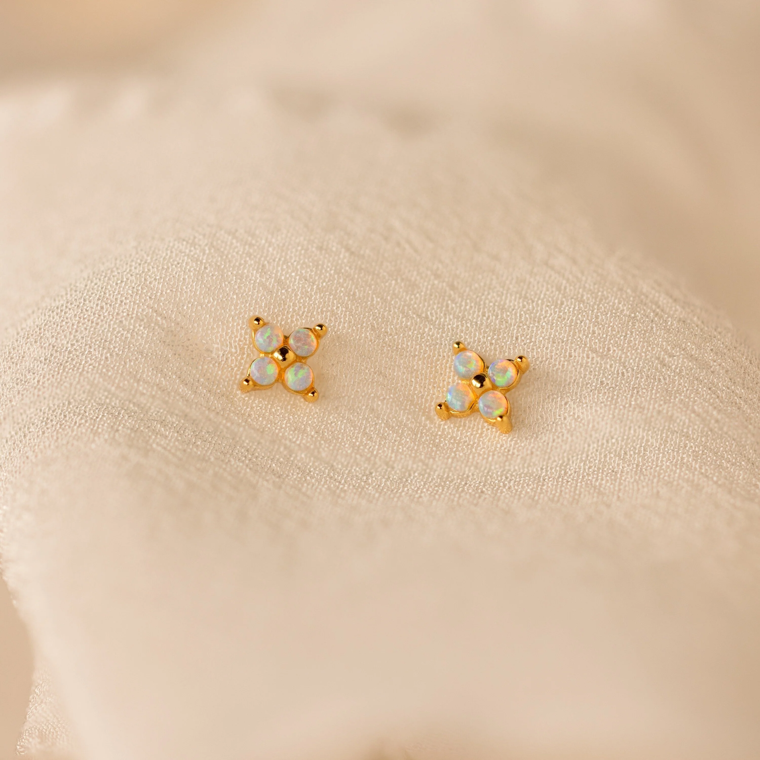 Dainty Opal Stud Earrings Set - Image 2
