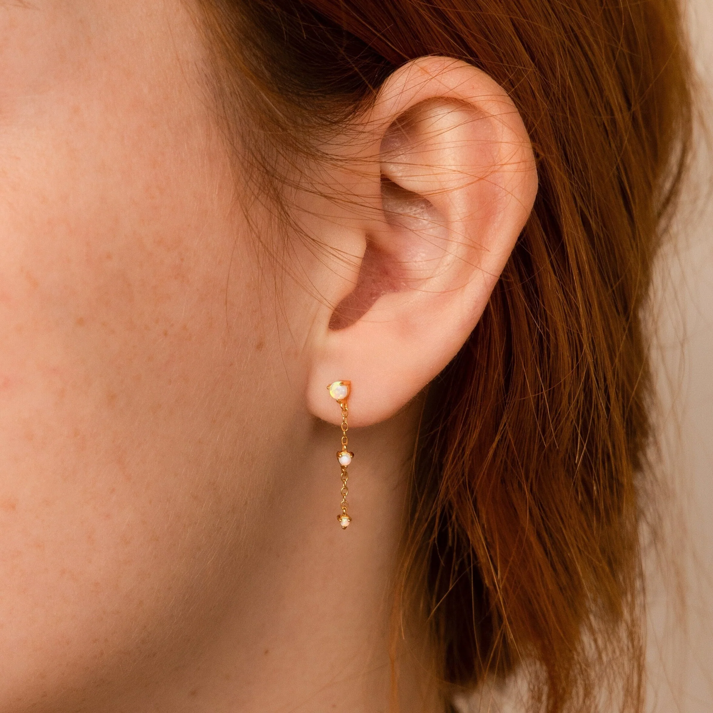 Dainty Opal Stud Earrings Set - Image 9