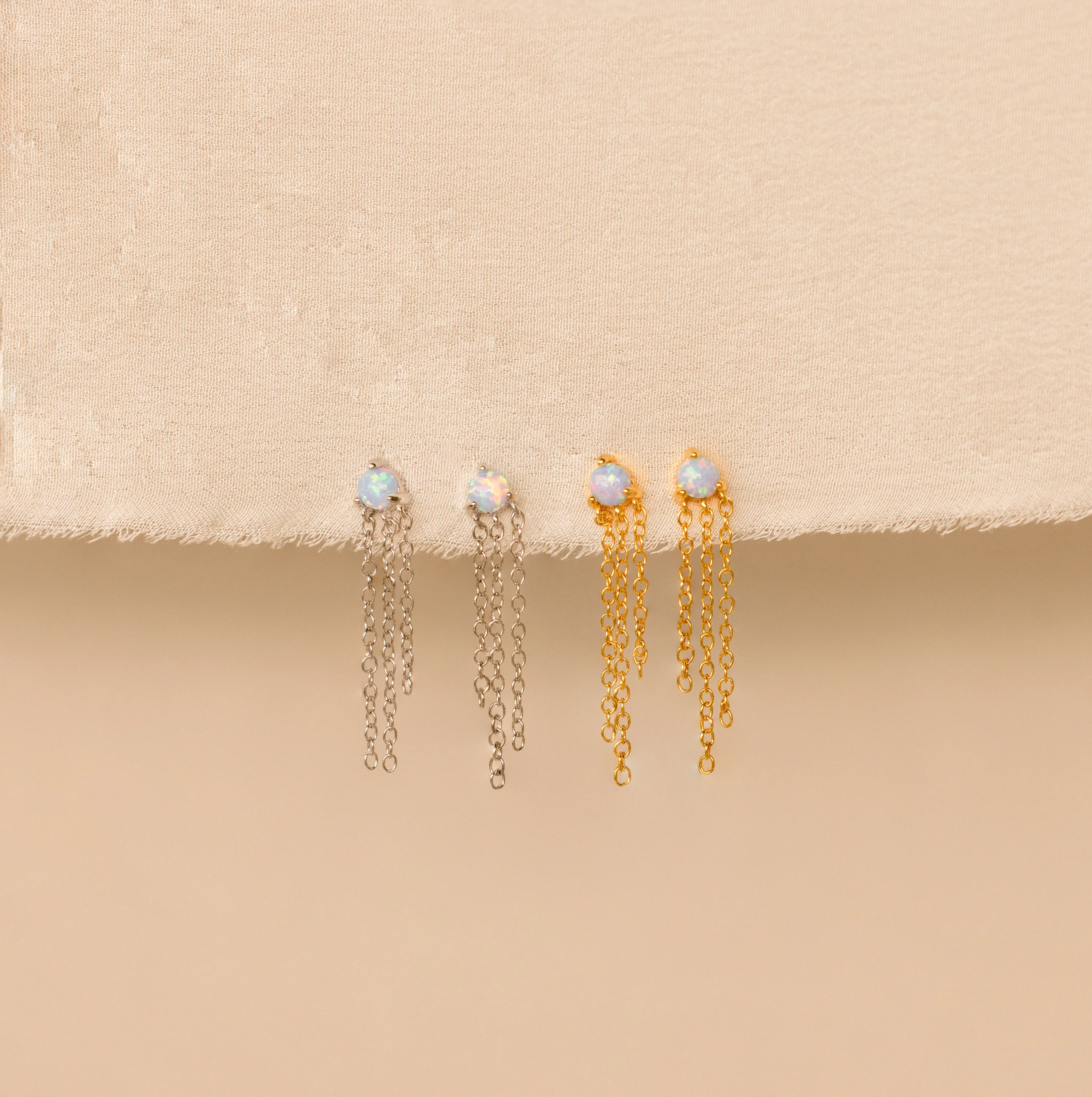 Opal Chain Earrings - Image 3