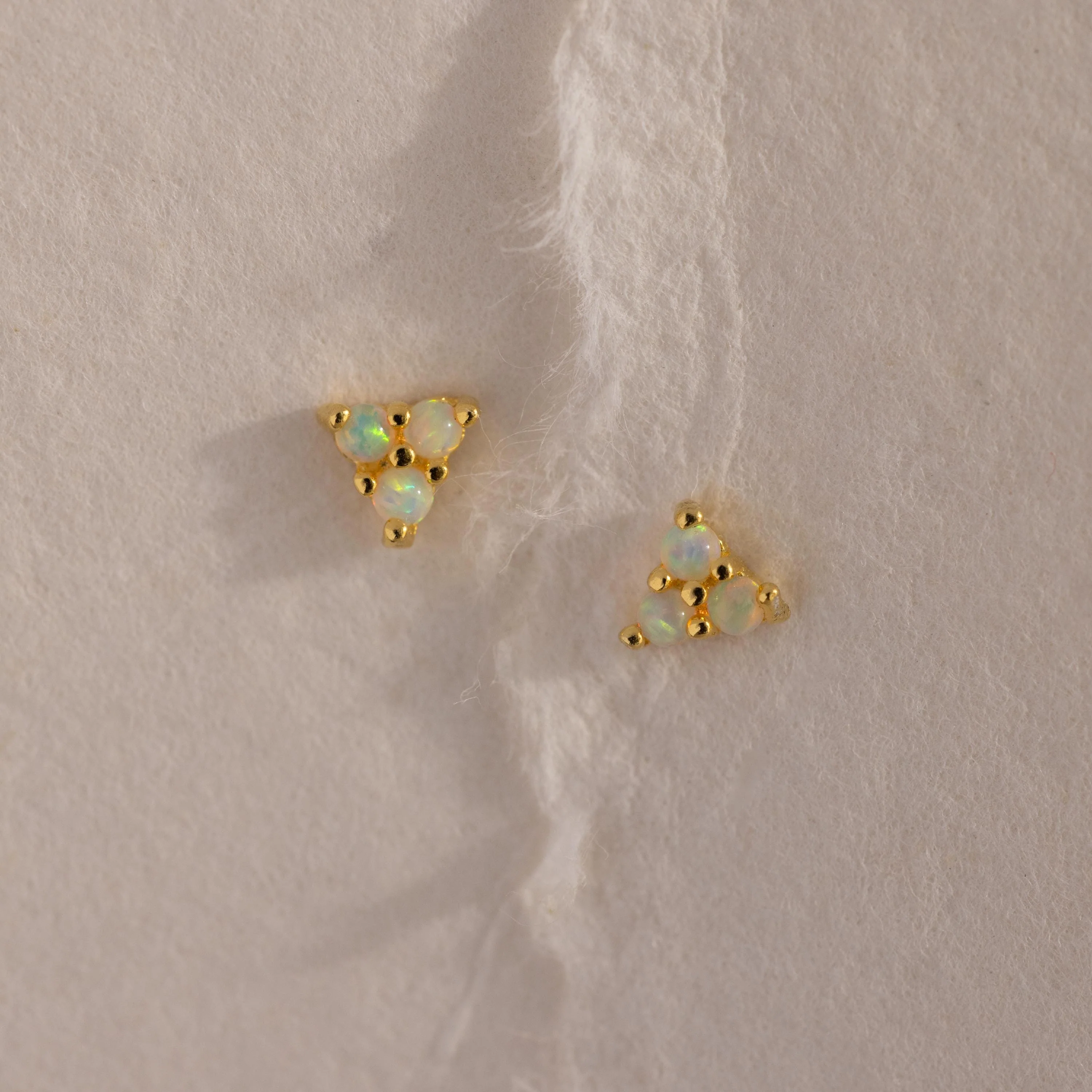 Opal Cluster Flatback Studs in Silver - Image 4
