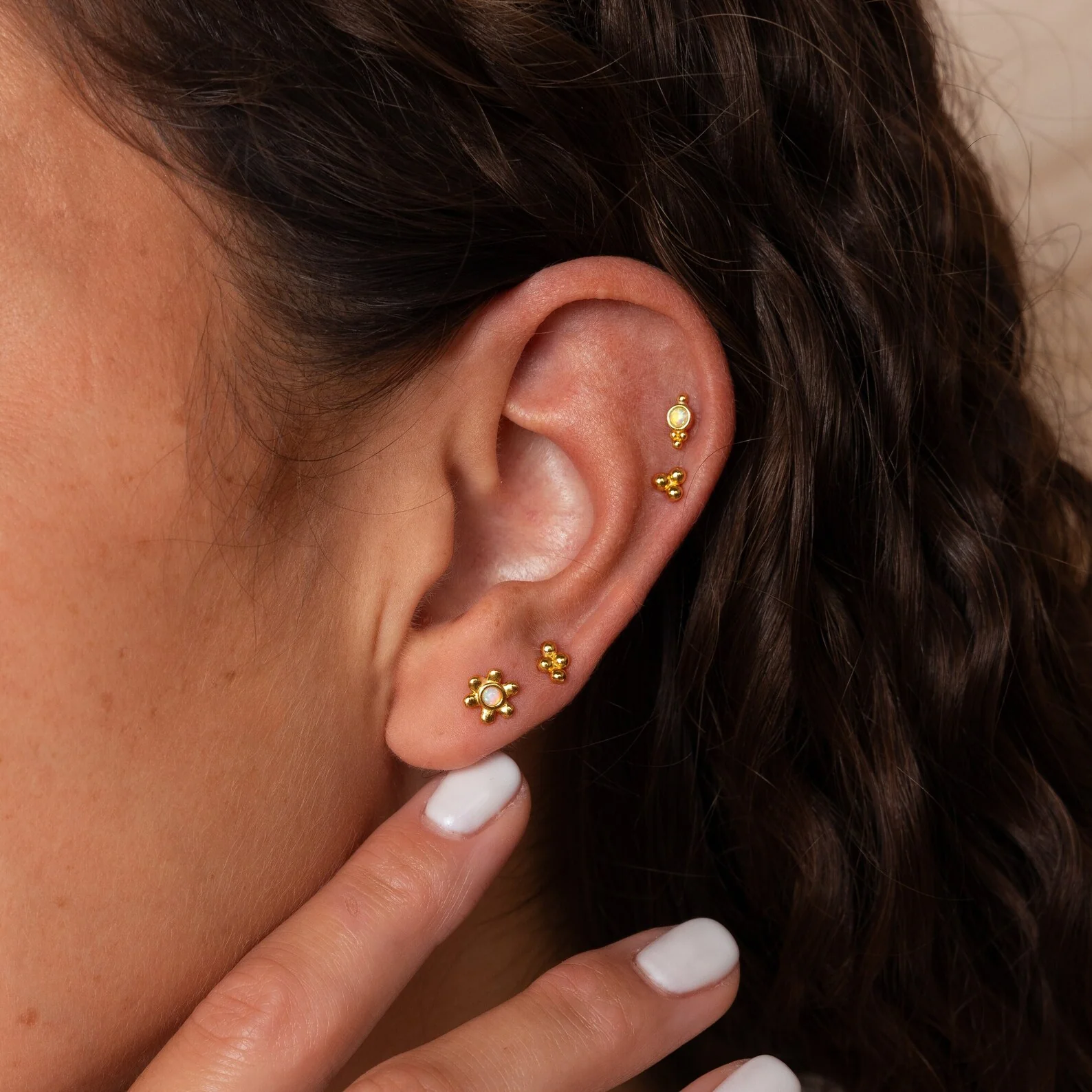 Opal Cluster Studs Set - Image 2
