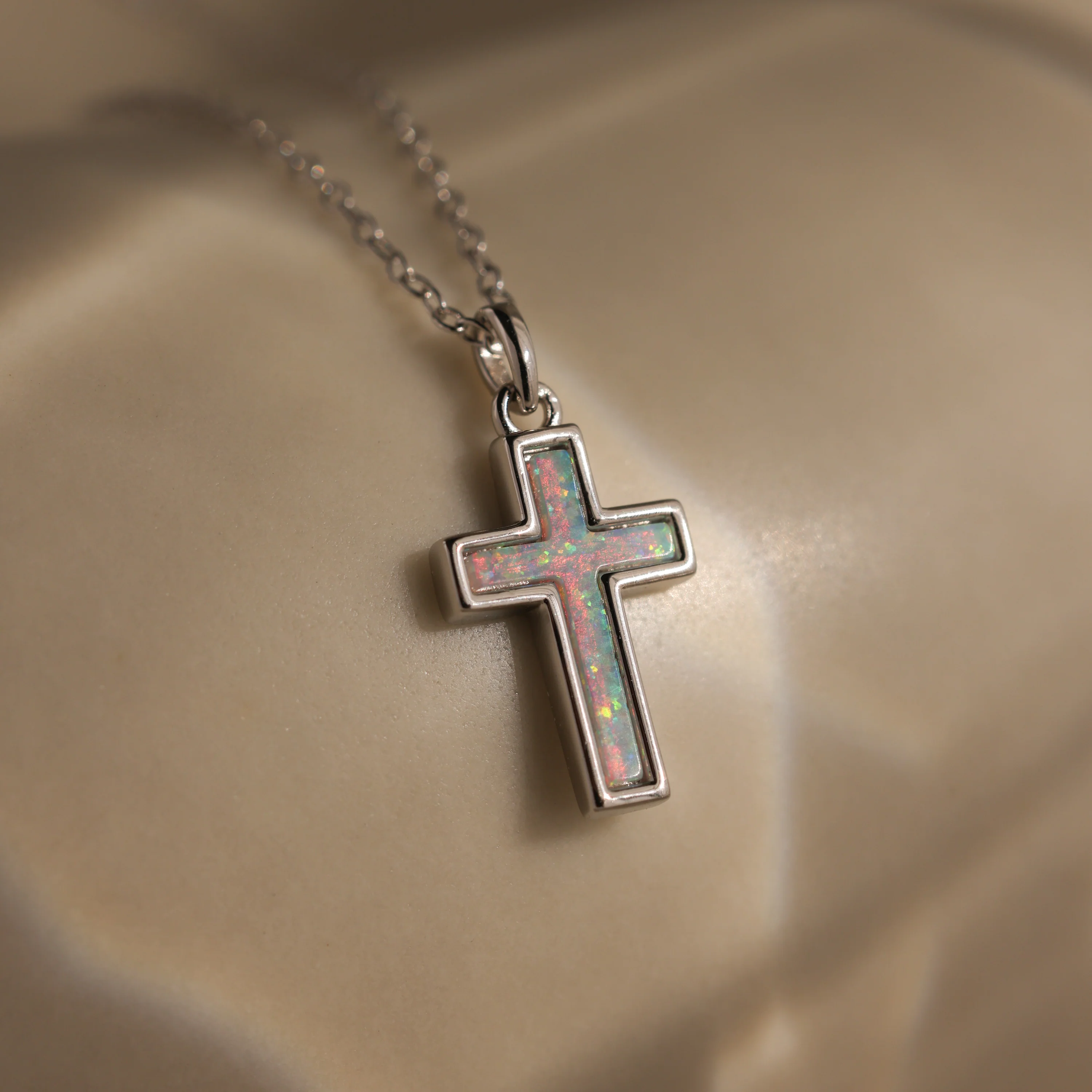 Opal Cross Necklace - Image 2