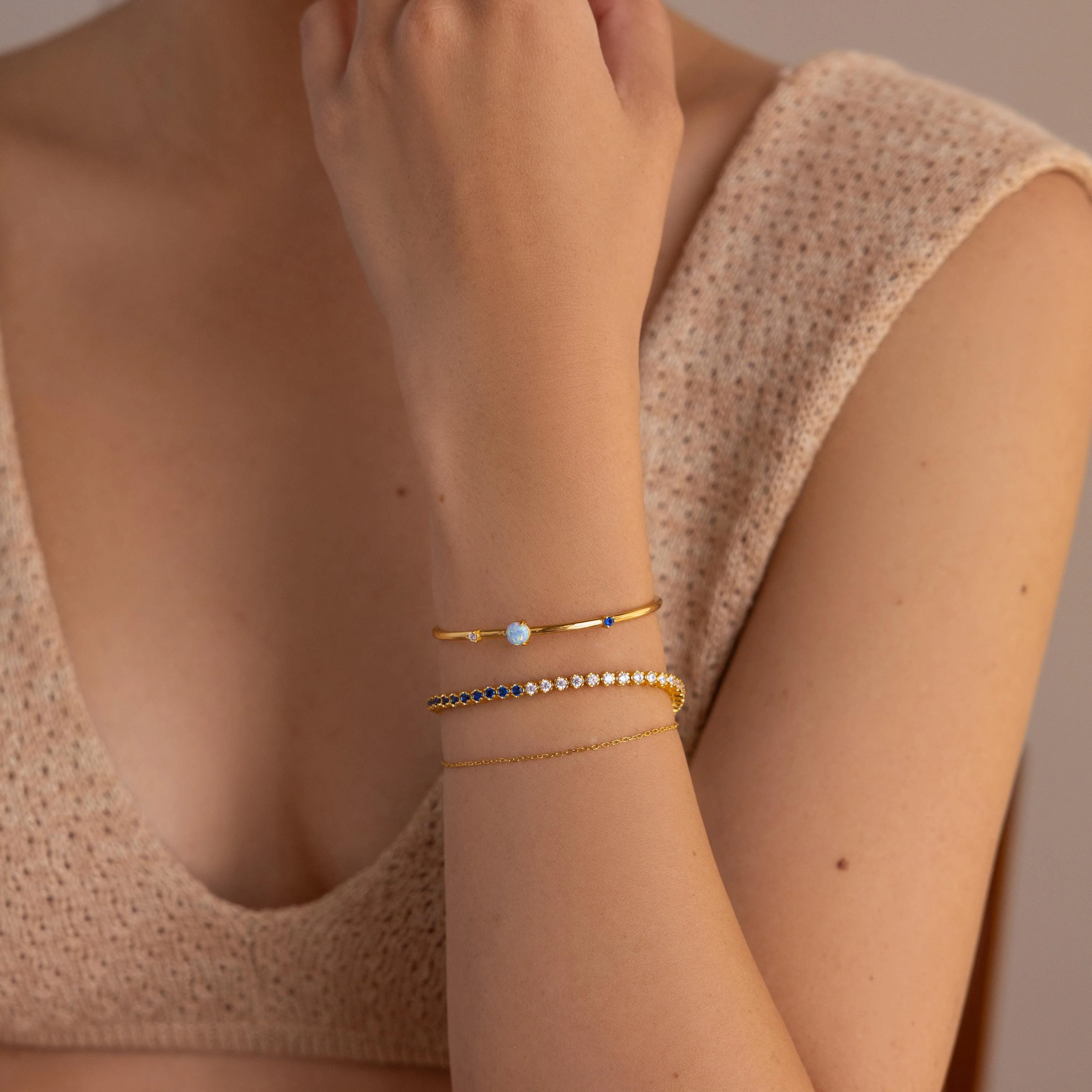 Opal & Diamond Cuff Bracelet - Image 6