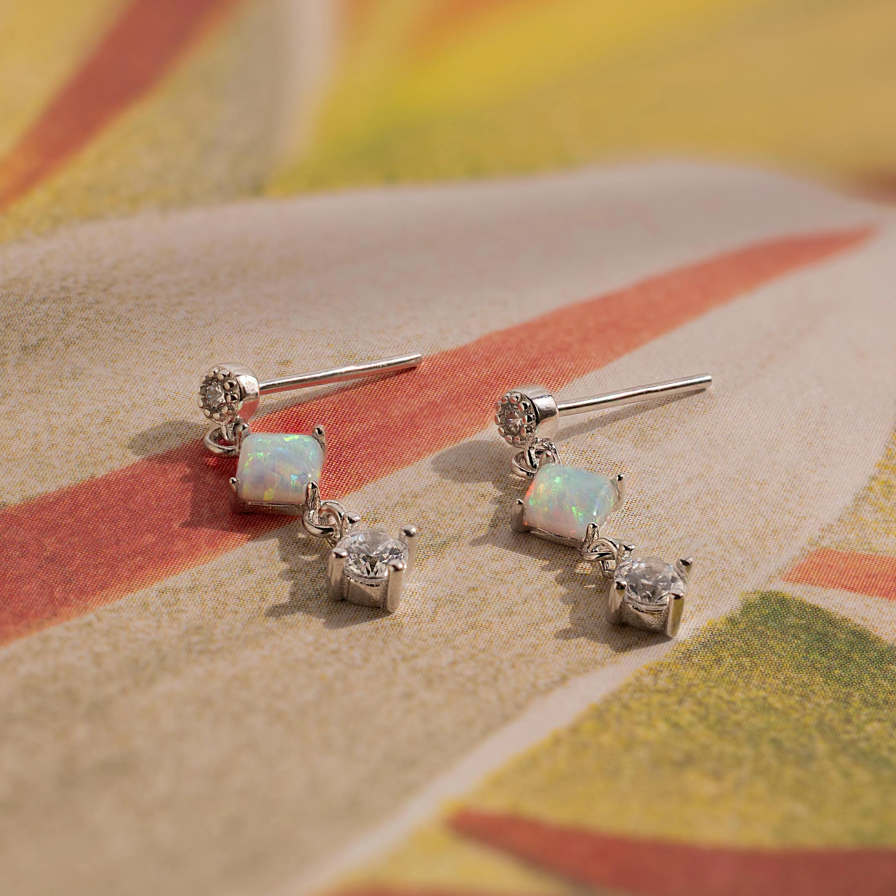 Opal & Diamond Drop Studs - Image 5
