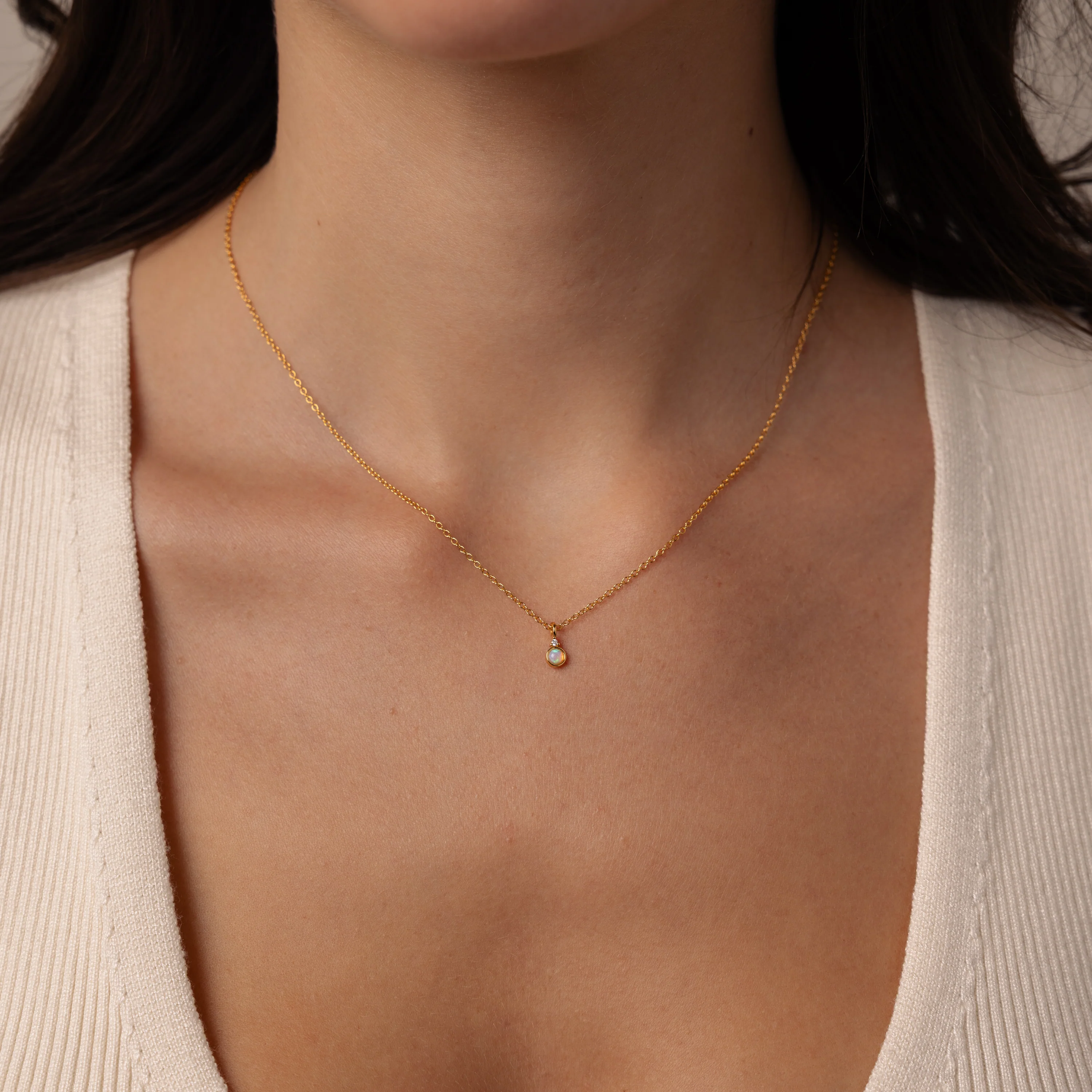 Opal Diamond Necklace - Image 3
