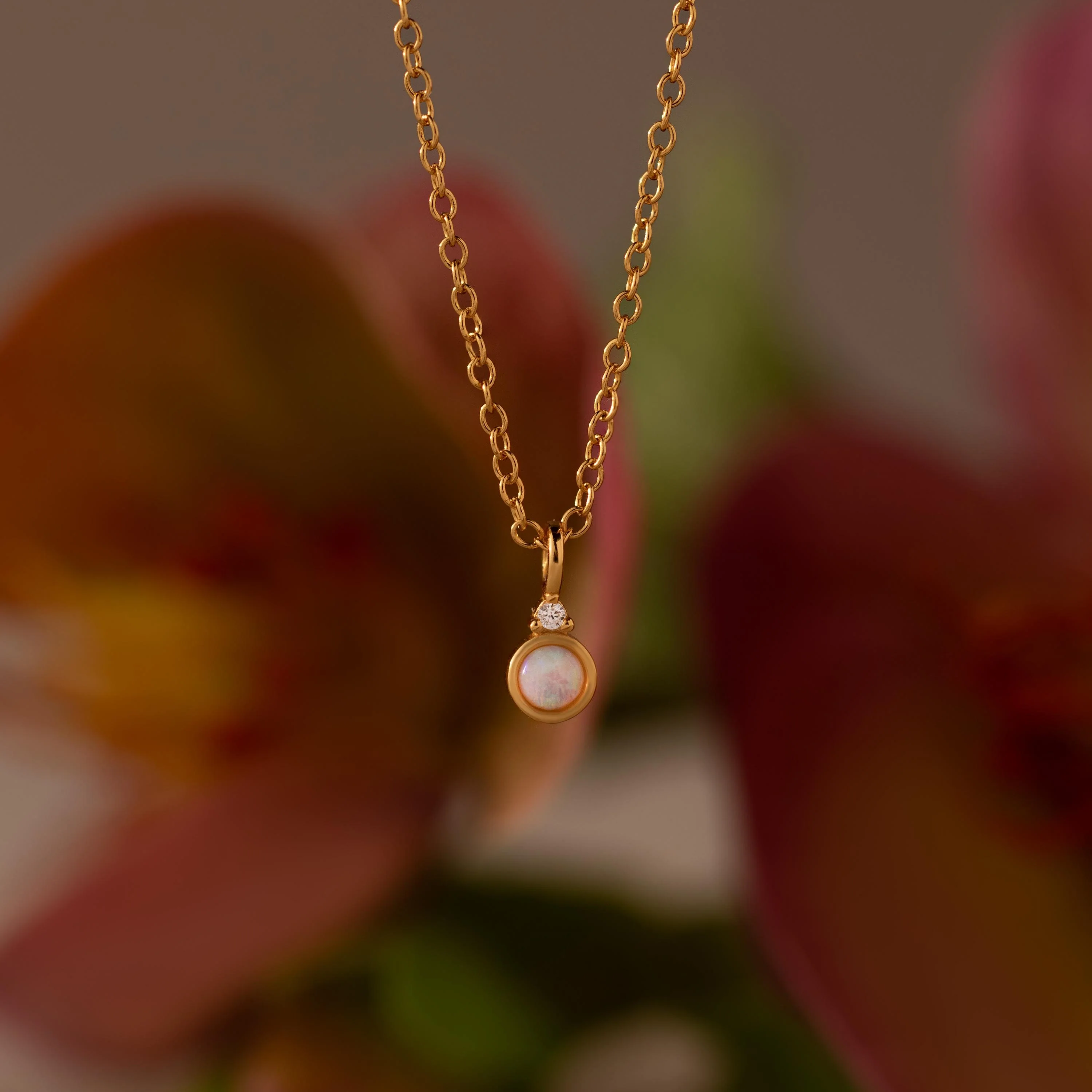 Opal Diamond Necklace in 18K Gold - Image 3