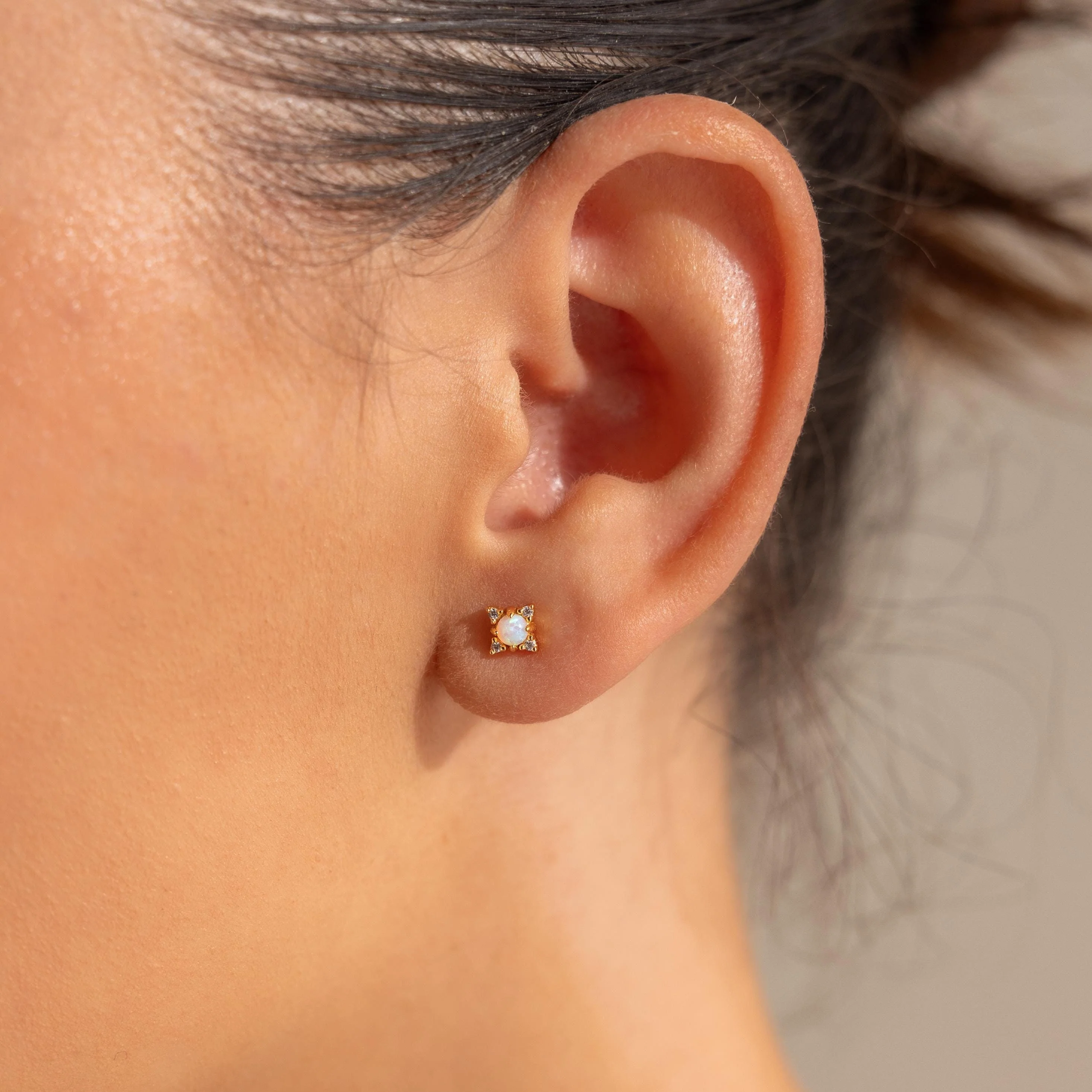 Opal Diamond Star Studs - Image 2