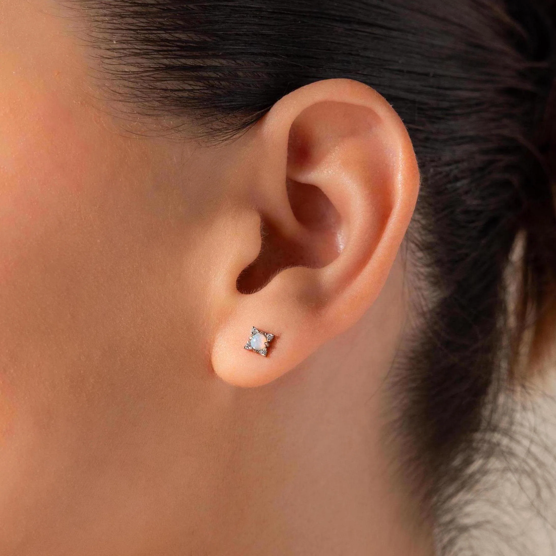 Opal Diamond Star Studs - Image 7