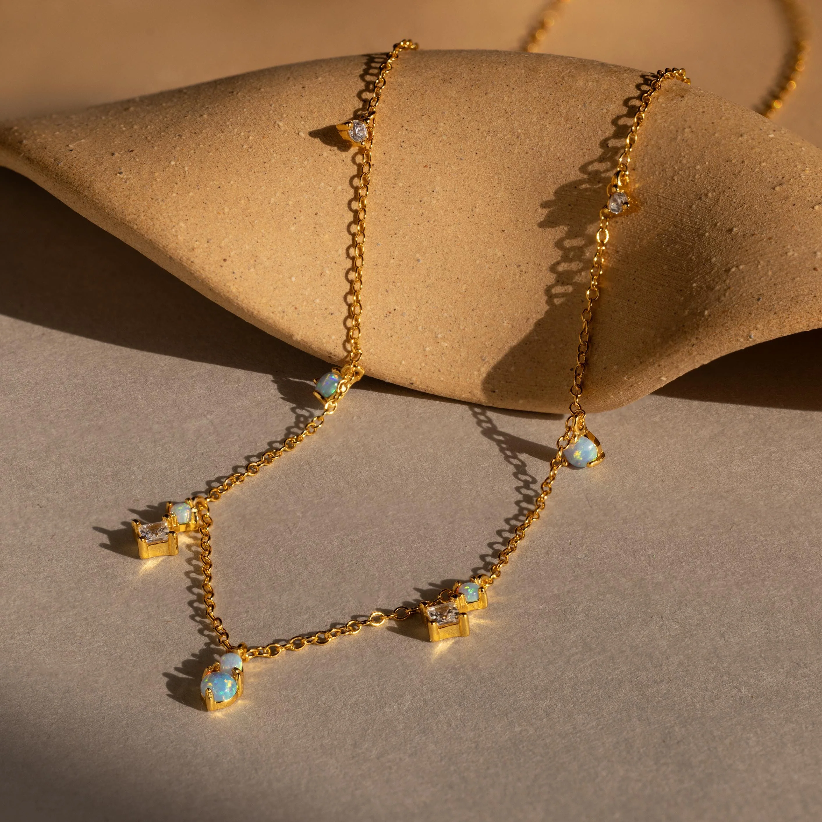 Opal Diamond Station Necklace - Image 2