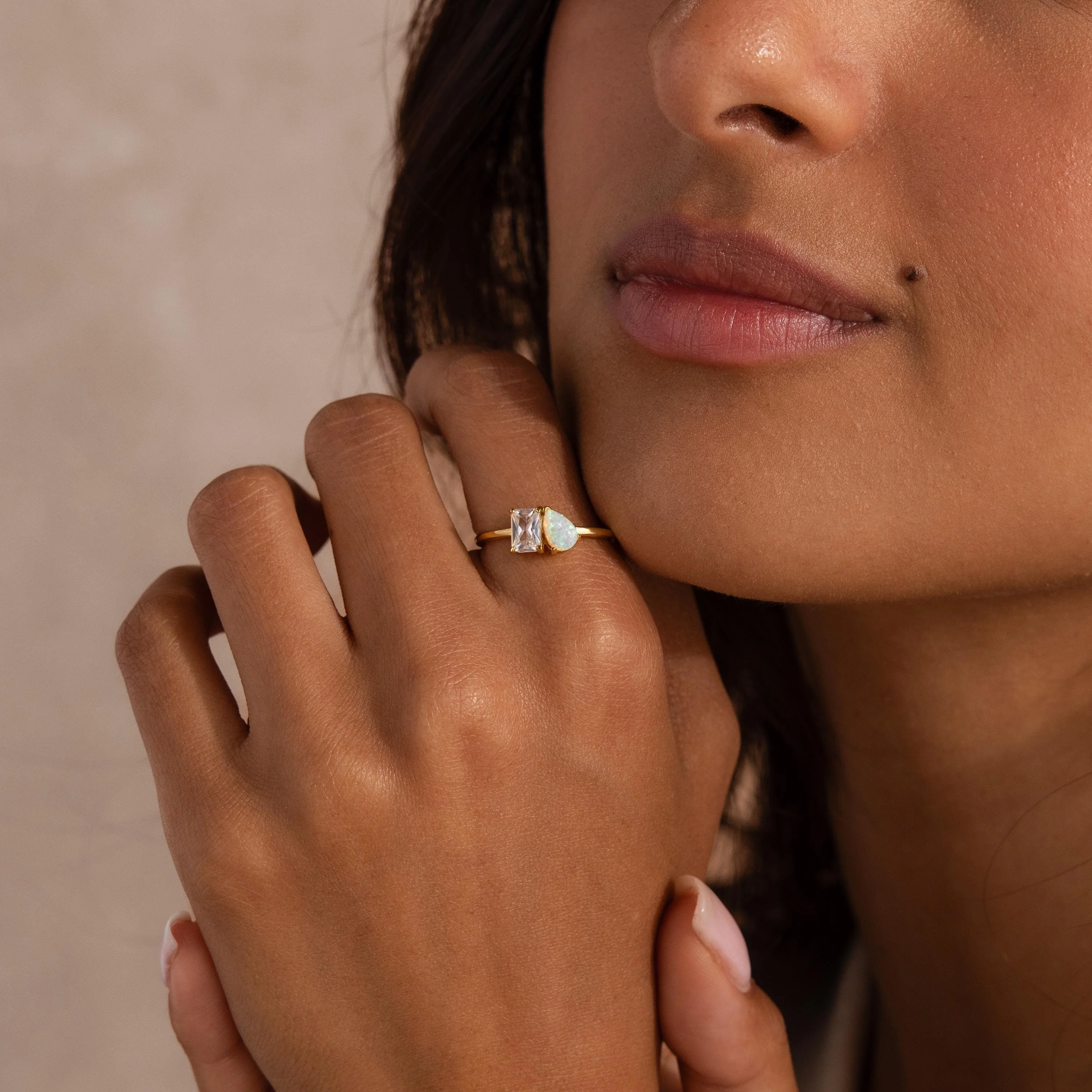 Opal Diamond Toi et Moi Ring - Image 4