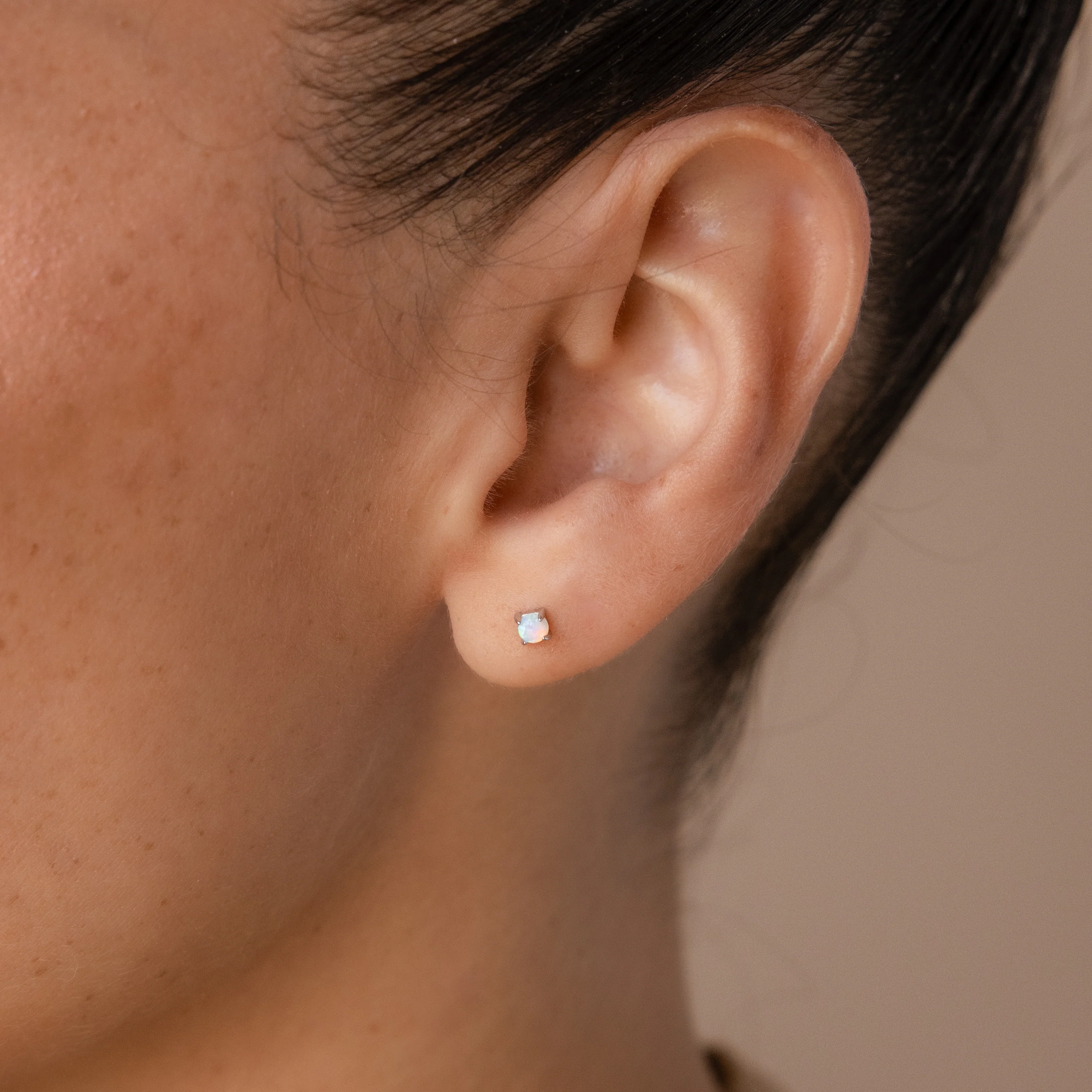 Opal Flat Back Studs in Silver - Image 2