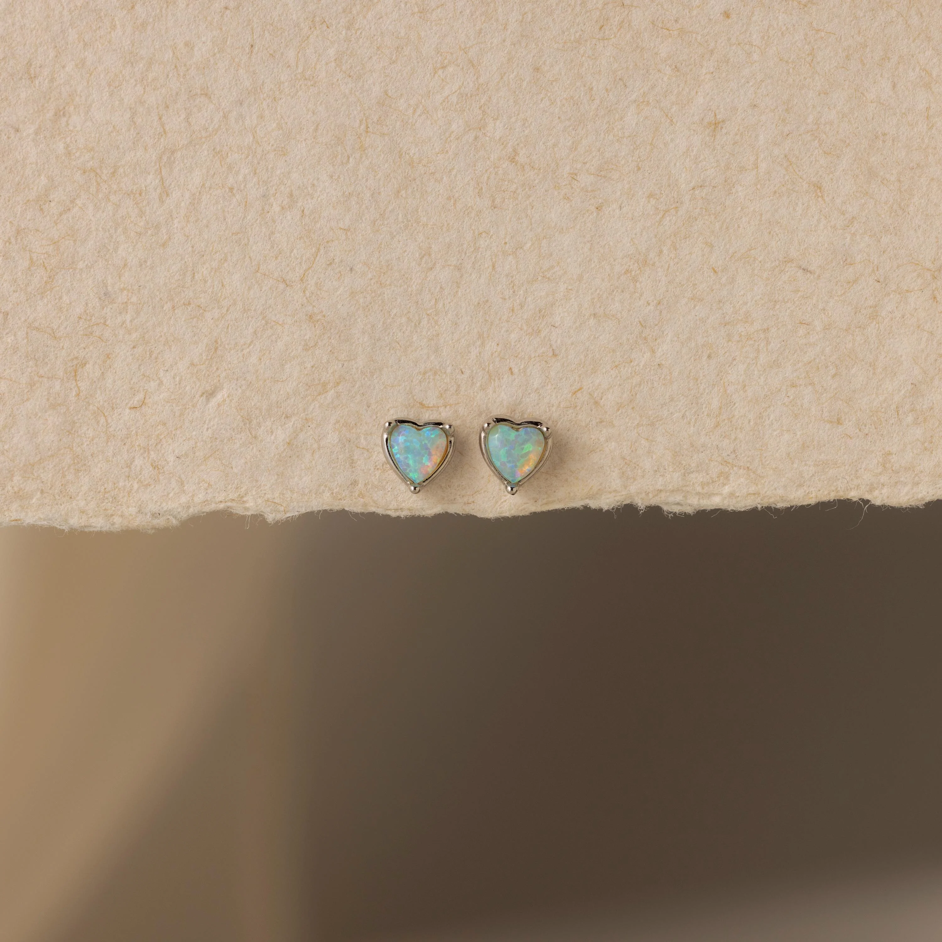 Opal Heart Flat Back Studs - Image 5