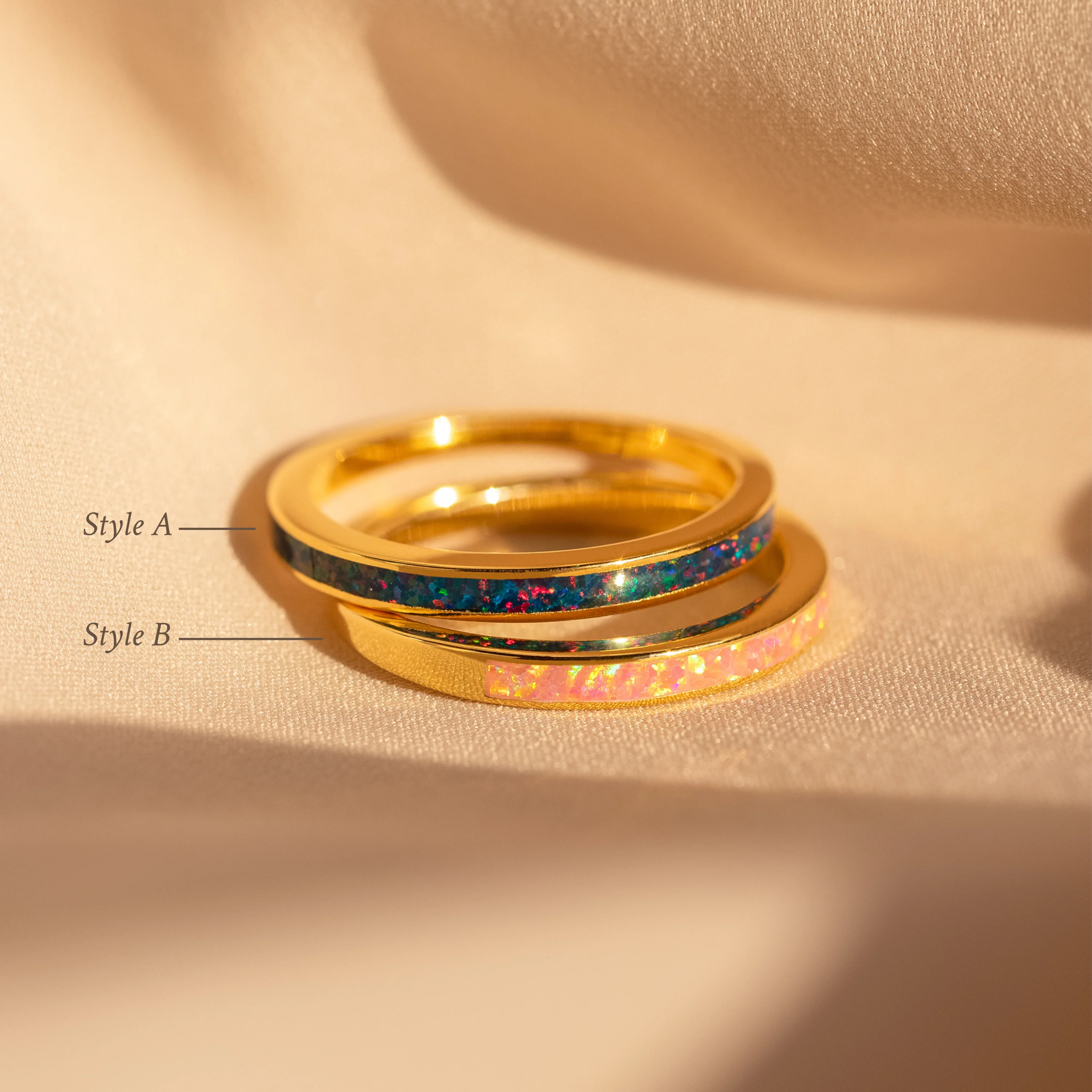 Opal Inlay Rings Set - Image 3