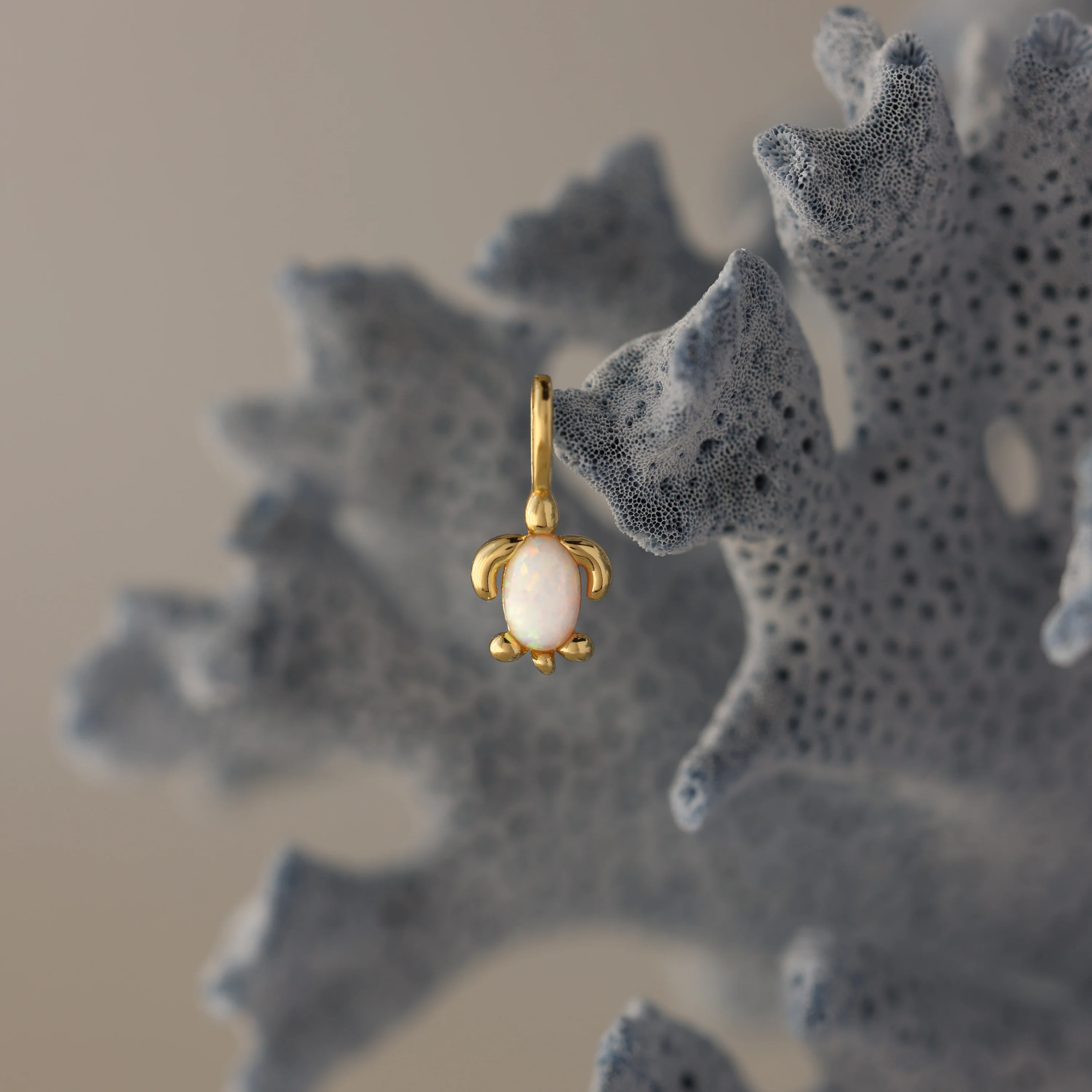 Opal Sea Turtle Charm in 18K Gold - Image 5