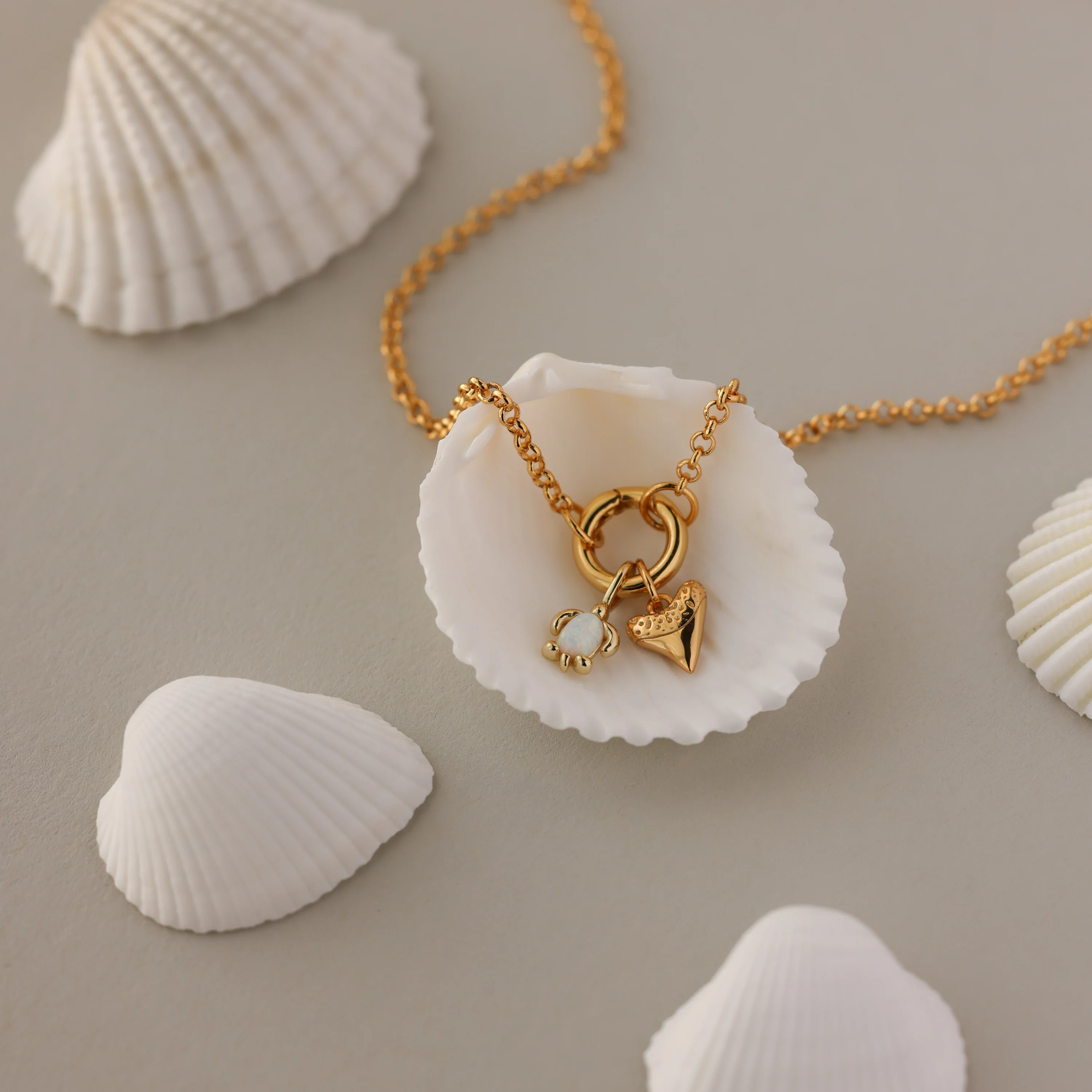 Opal Sea Turtle Charm in 18K Gold - Image 7