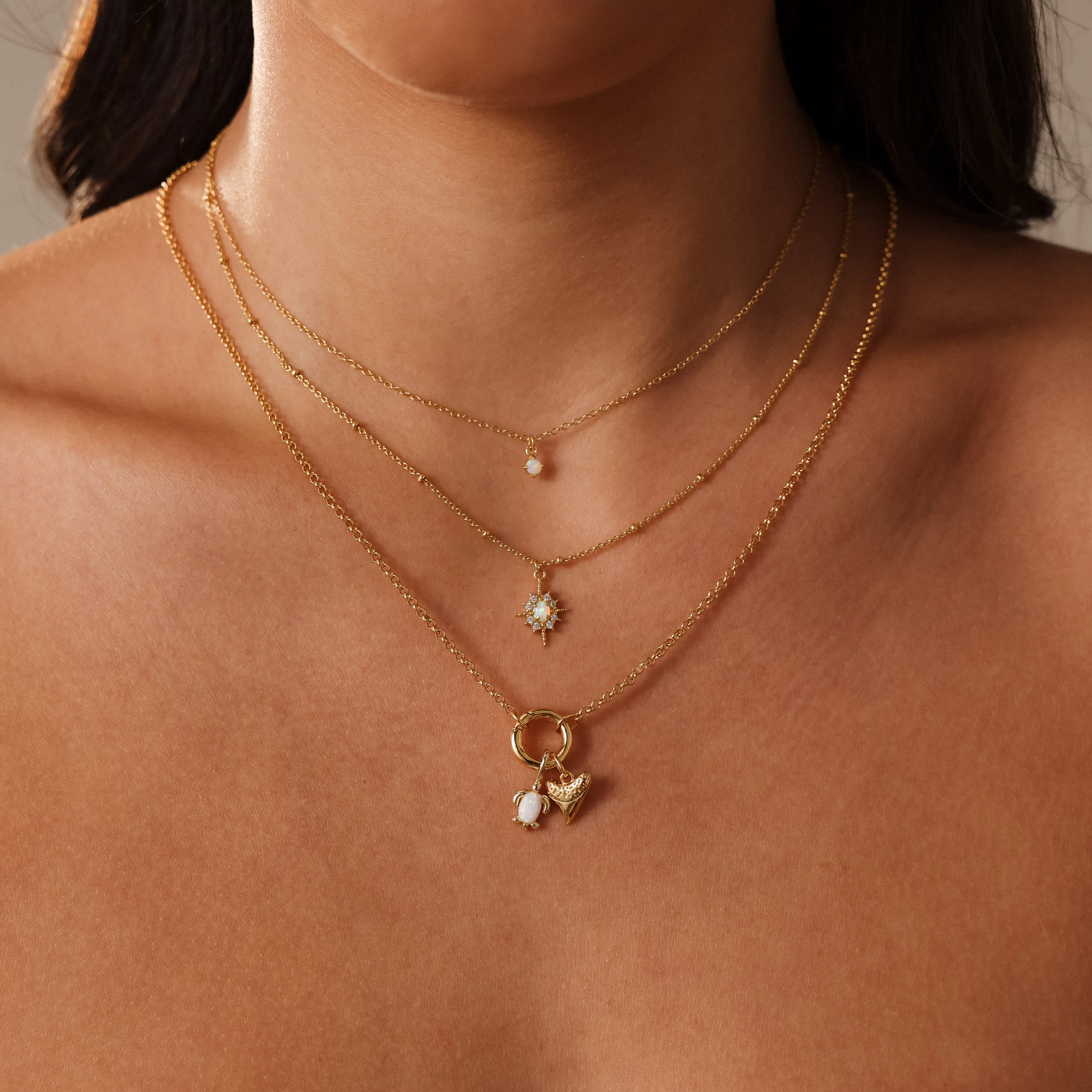 Opal Sea Turtle Charm in Silver - Image 6